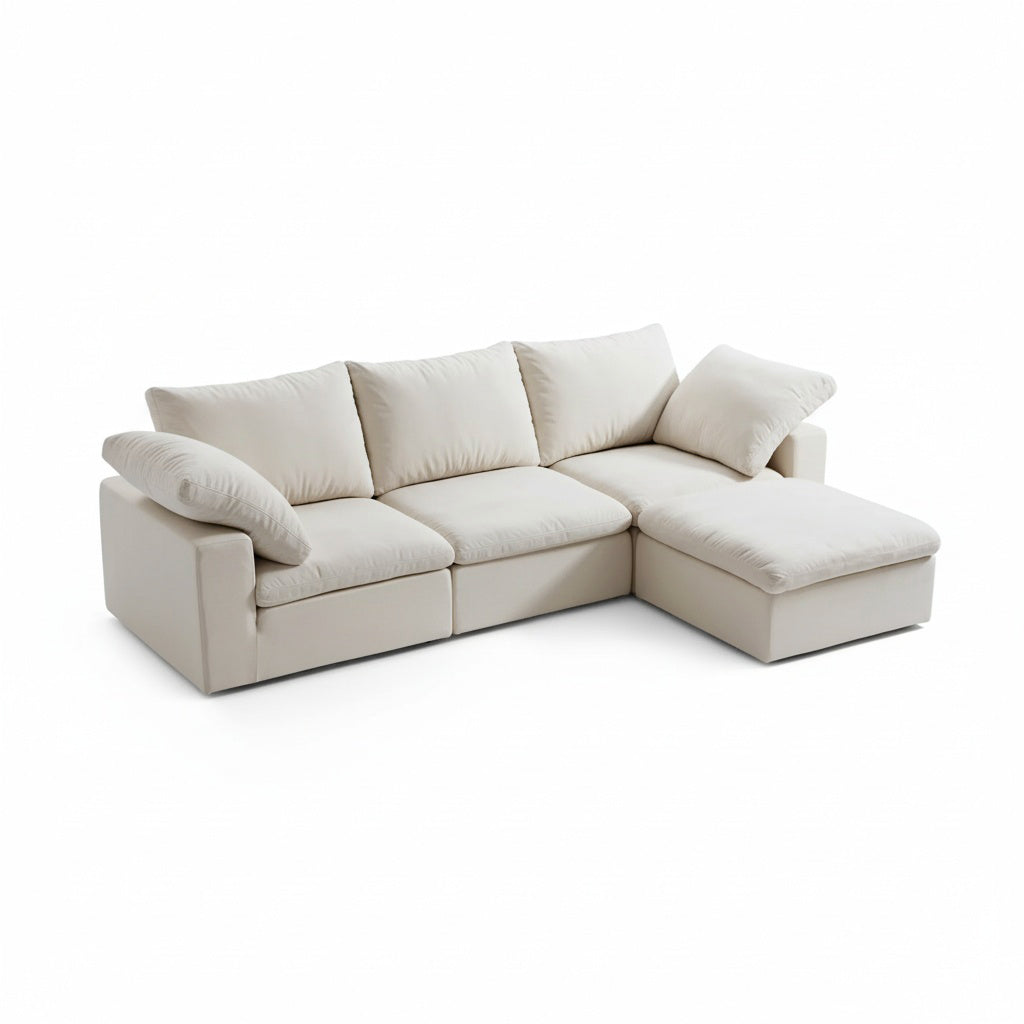 CloudForm™ 3-Seater + Ottoman Modular Sofa | White