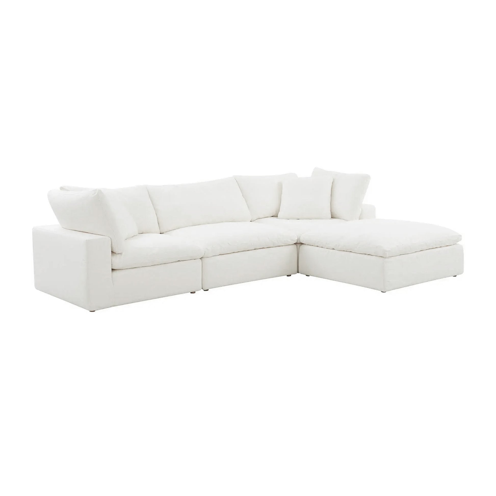 CloudForm™ 3-Seater + Ottoman Modular Sofa | White.