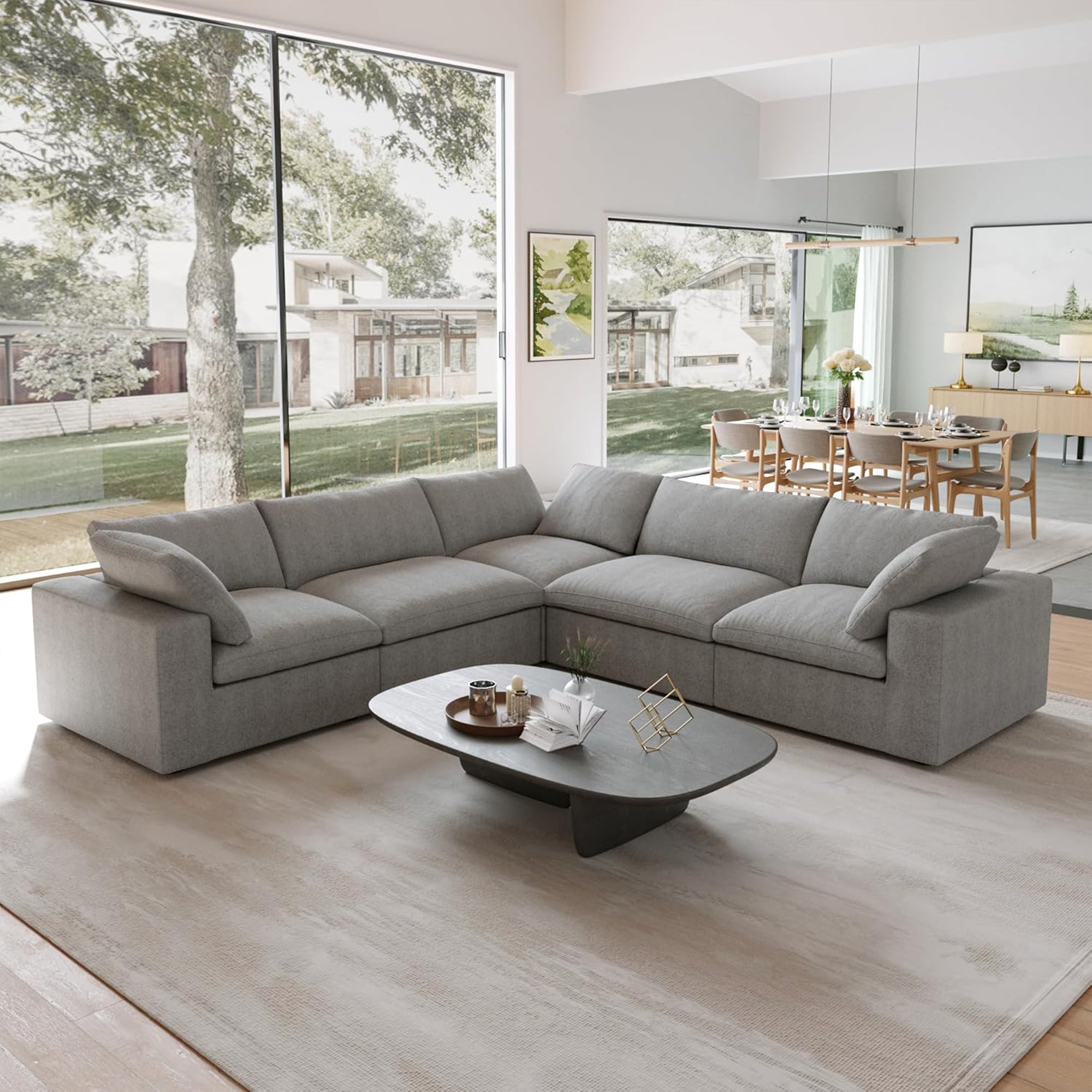 CloudForm™ 5-Seater Modular L-Sofa | Gray.
