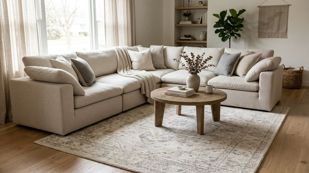 Best area rugs for a cloud sofa living room 2026
