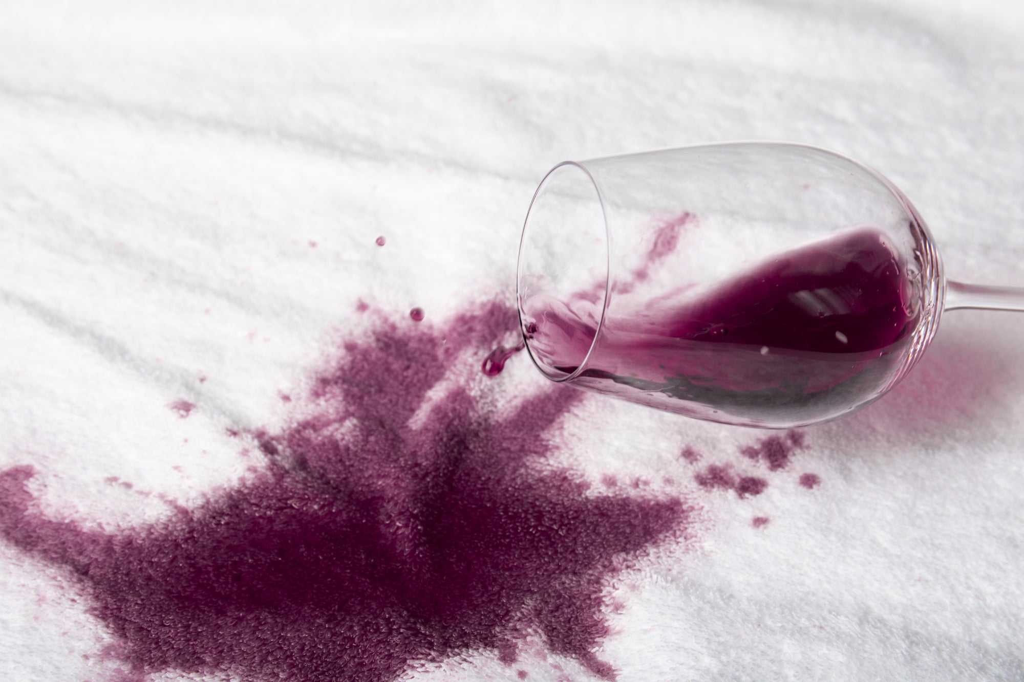 Spilling wine left stain  on couch