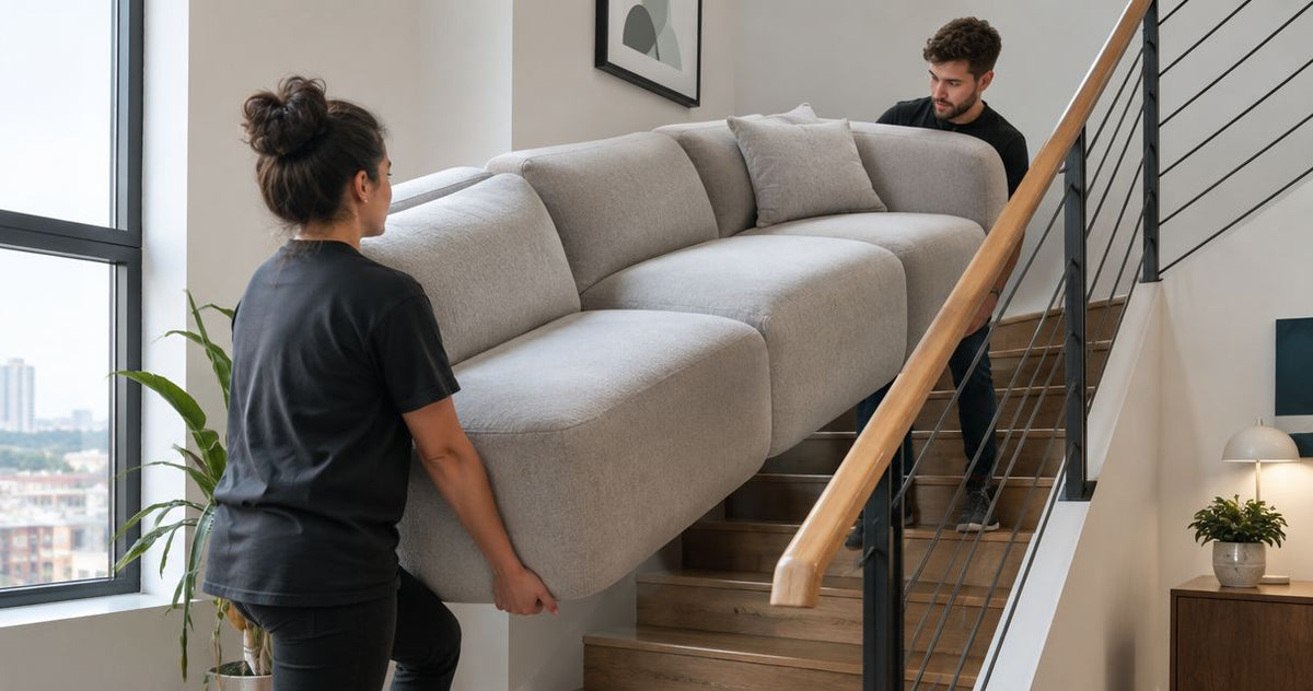 Can a modular cloud couch be delivered without a freight elevator?