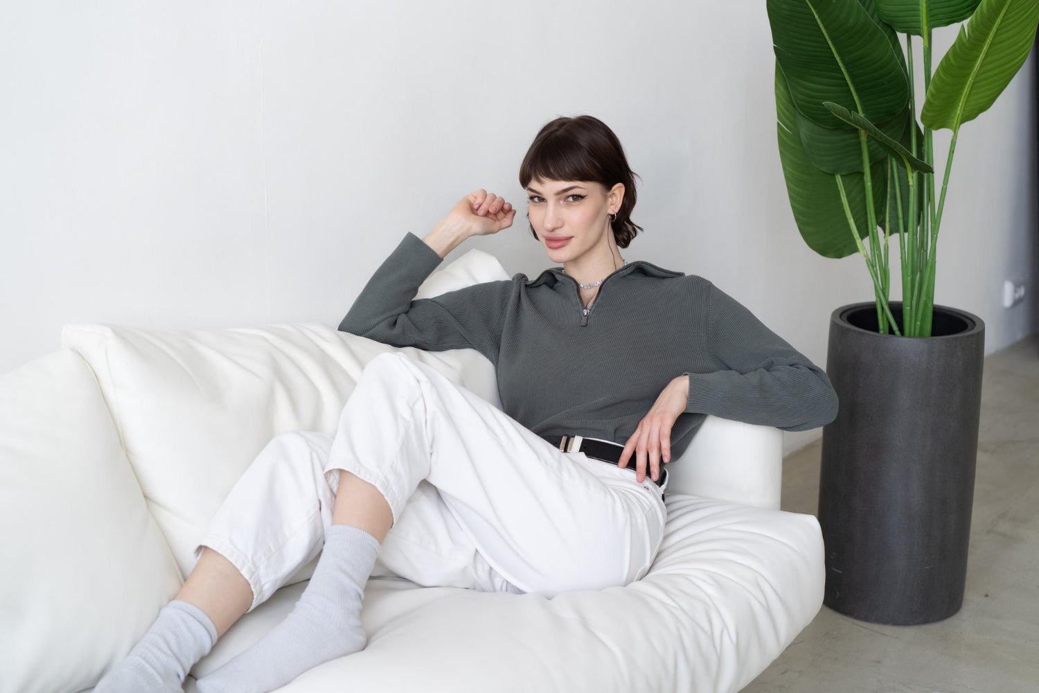 Cloud couch in a bright contemporary living room with minimal styling