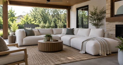 Can a cloud sectional sofa go on a covered patio?
