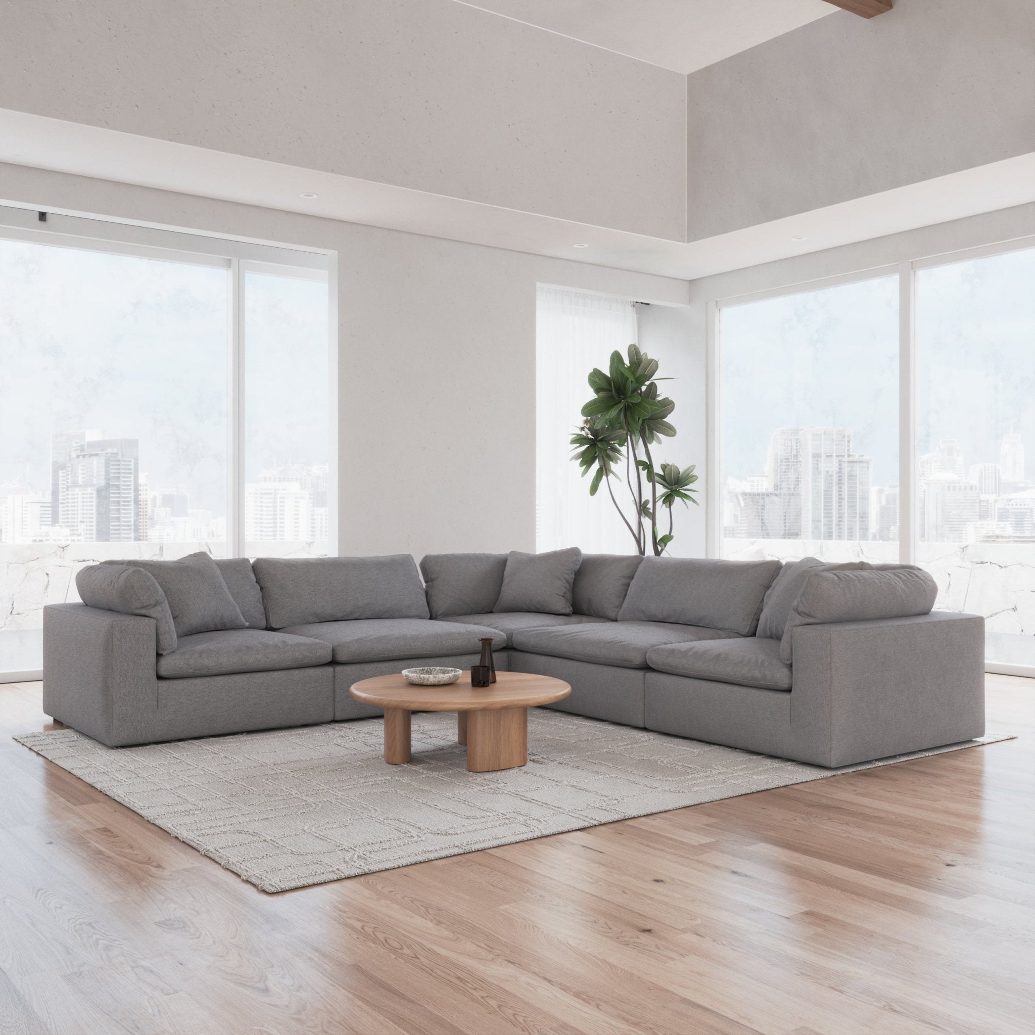 CloudForm™ 5-Seater Modular L-Sofa Luxe Version | Gray