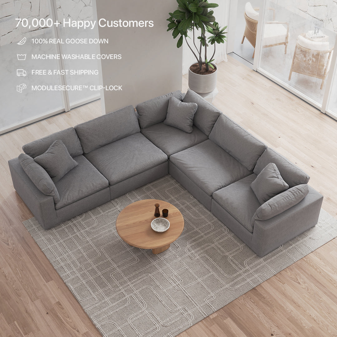 CloudForm™ 5-Seater Modular L-Sofa | Anthracite