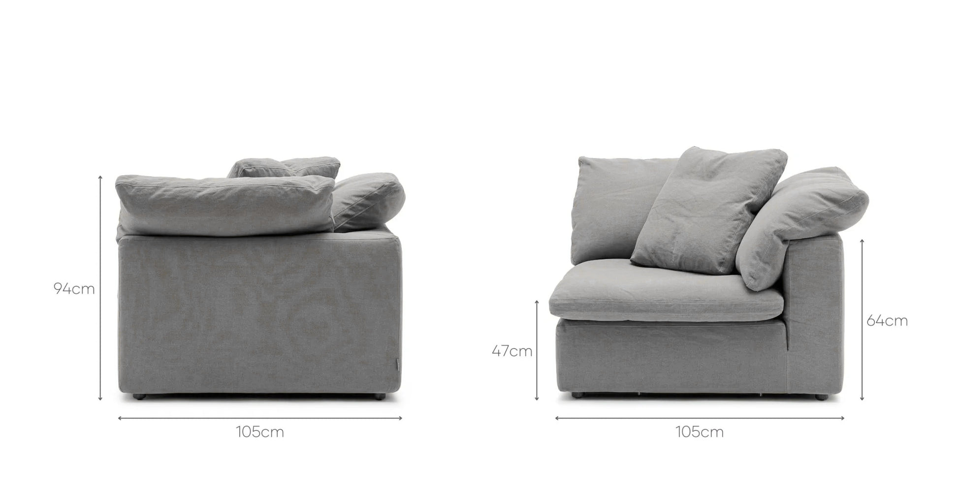 Sofatica® Couch Corner in Gray | Performance Fabric