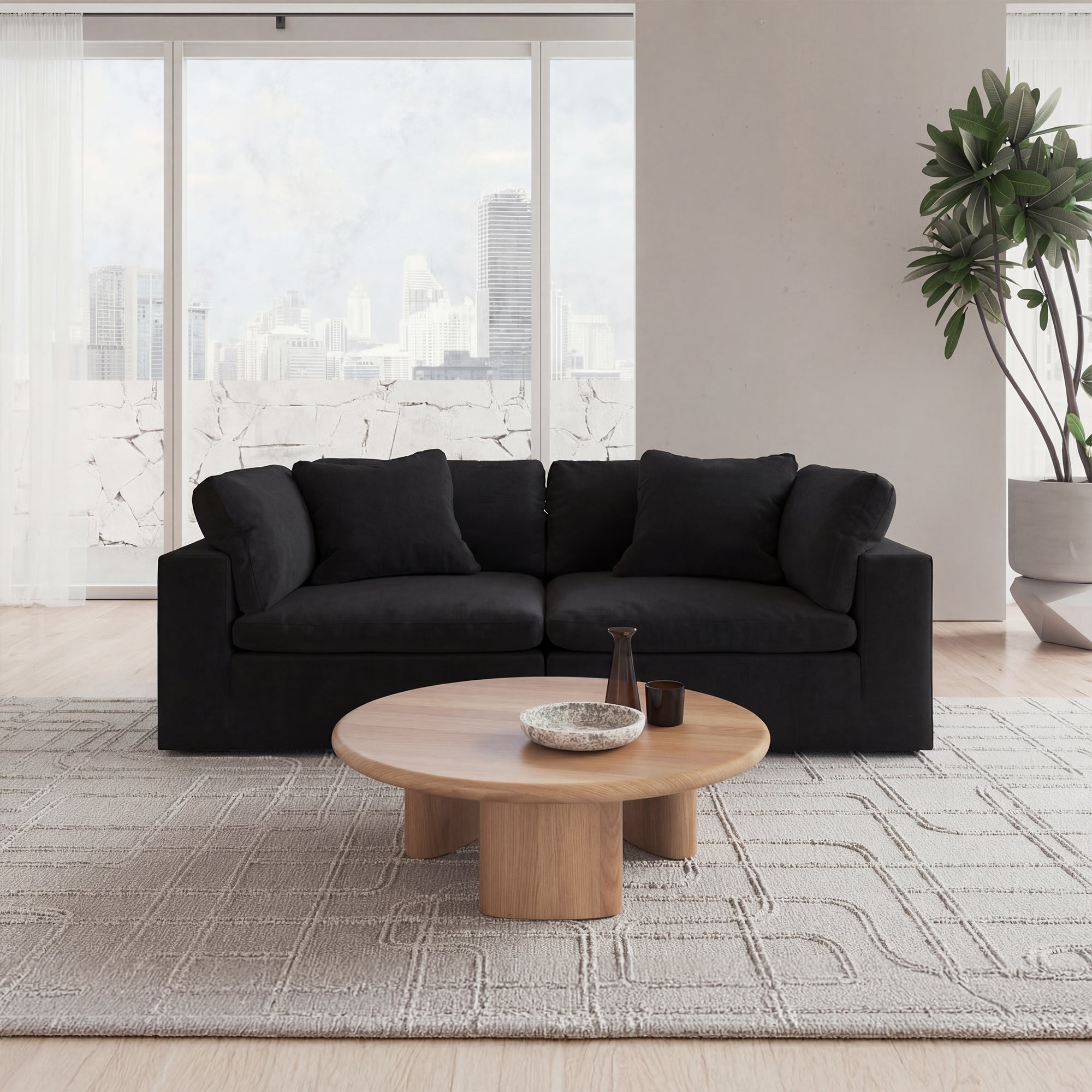 CloudForm™ 2-Seater Modular Sofa Luxe Version | Black