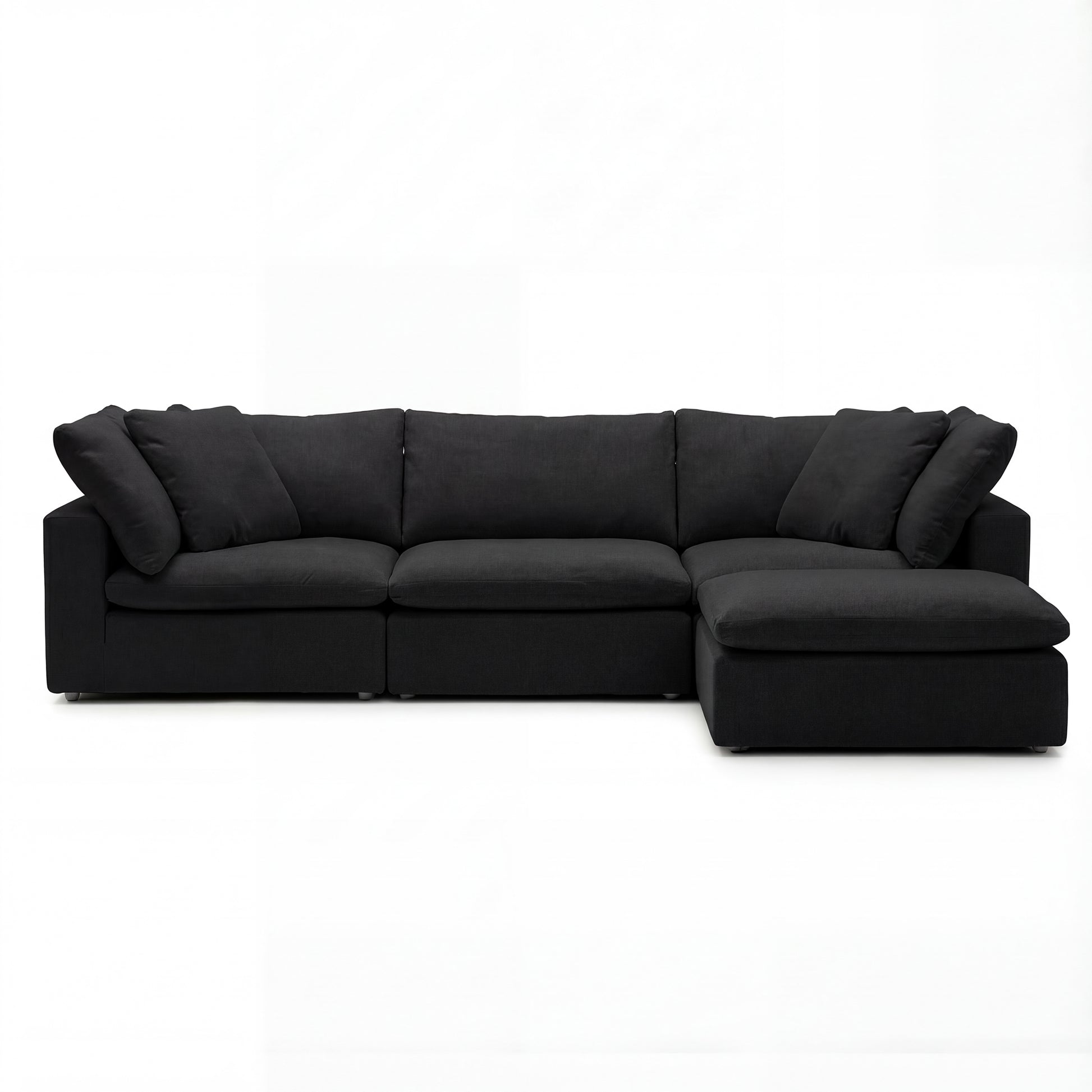 CloudForm™ 3-Seater + Ottoman Modular Sofa | Black