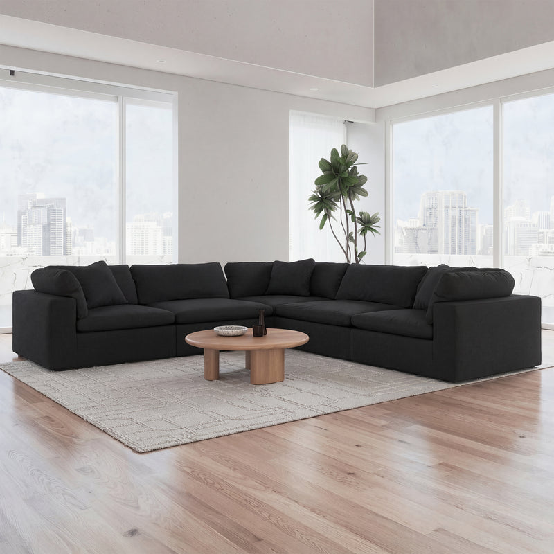 CloudForm™ 5-Seater Modular L-Sofa | Black