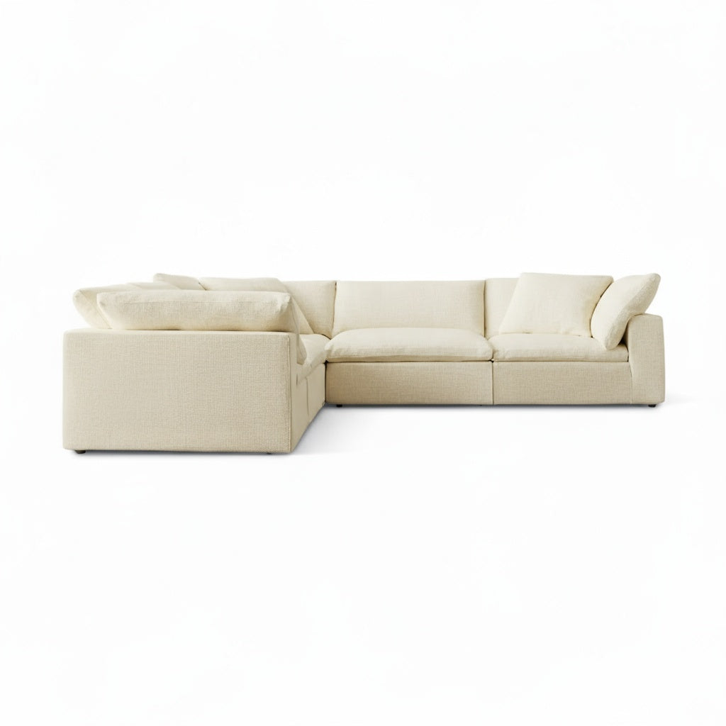 CloudForm™ 5-Seater Modular L-Sofa | Cream