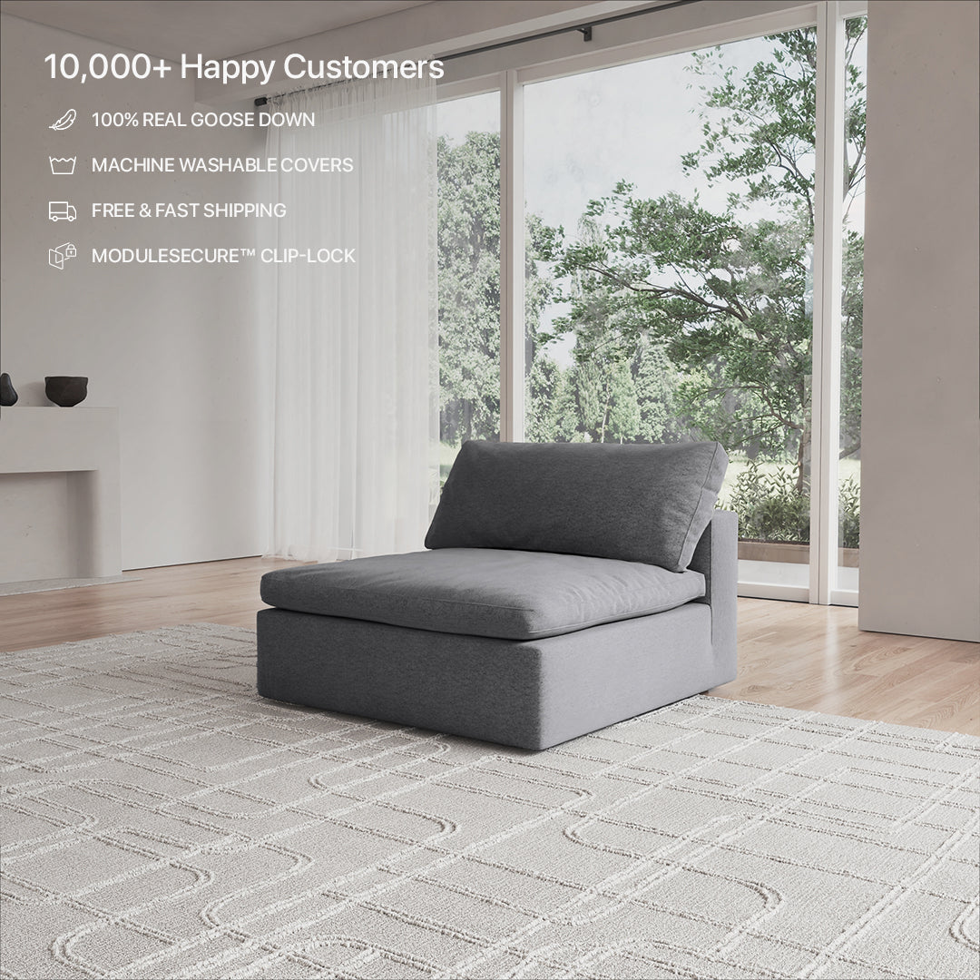 CloudForm™ Middle Armless Modular Sofa | Anthracite
