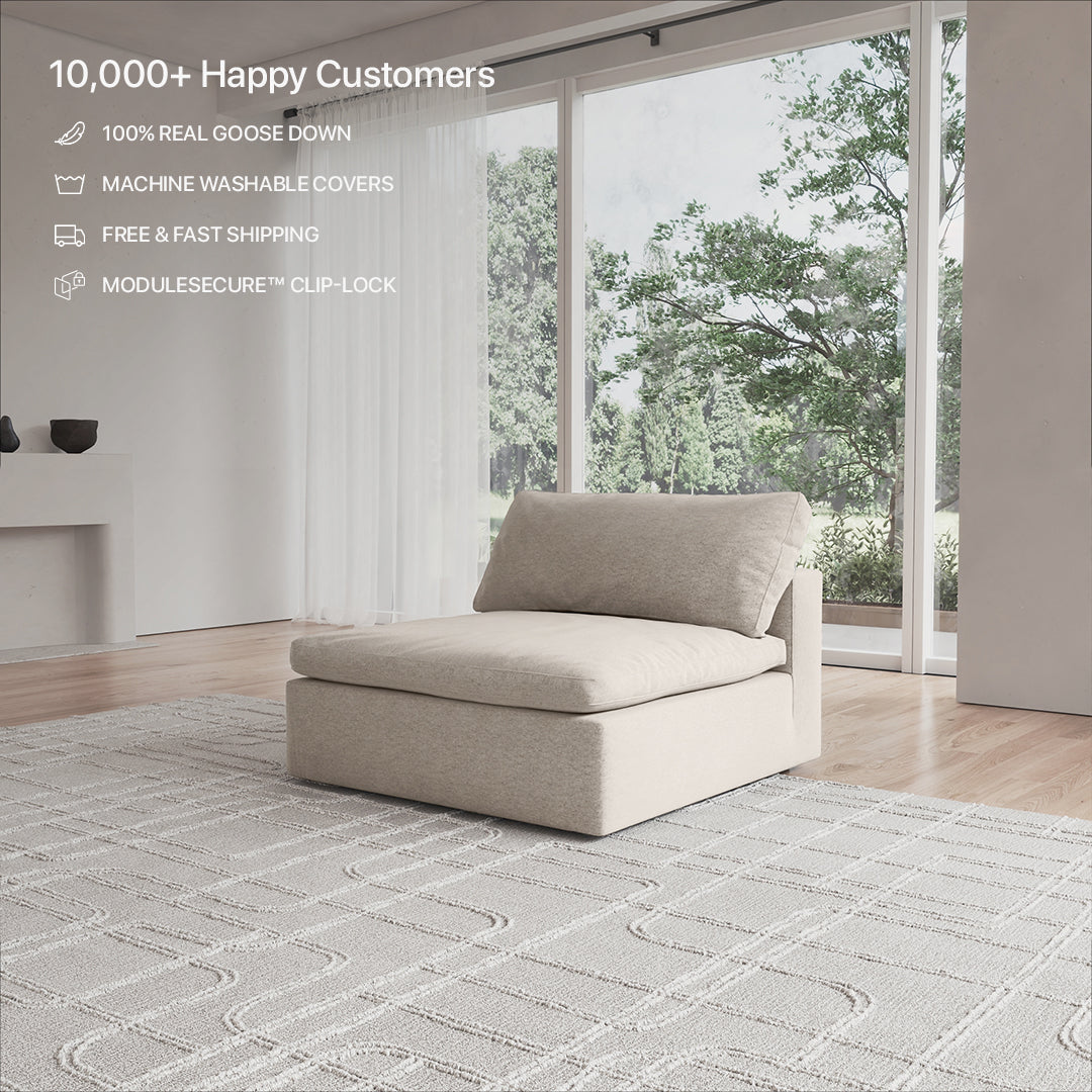 CloudForm™ Middle Armless Modular Sofa | Cream
