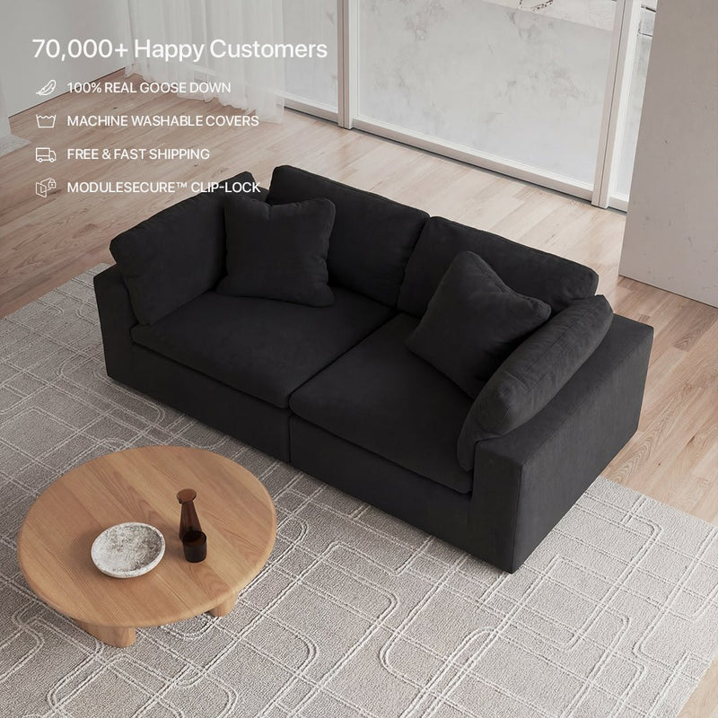 CloudForm™ 2-Seater Modular Sofa Luxe Version | Black