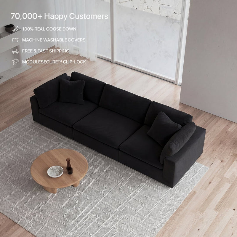 CloudForm™ 3-Seater Modular Sofa Luxe Version | Black