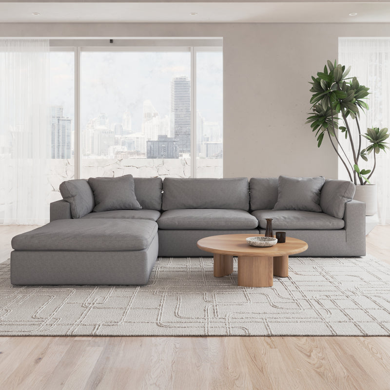 CloudForm™ 3-Seater + Ottoman Modular Sofa | Gray