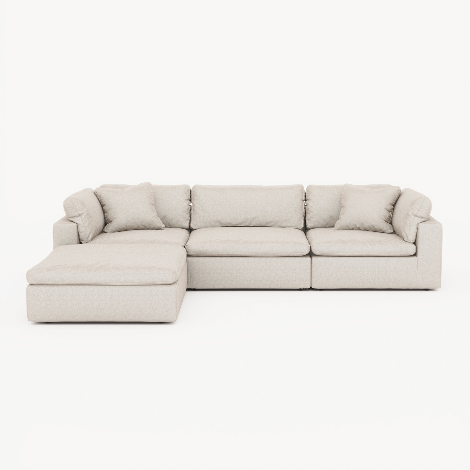 CloudForm™ 3-Seater + Ottoman Modular Sofa | Cream
