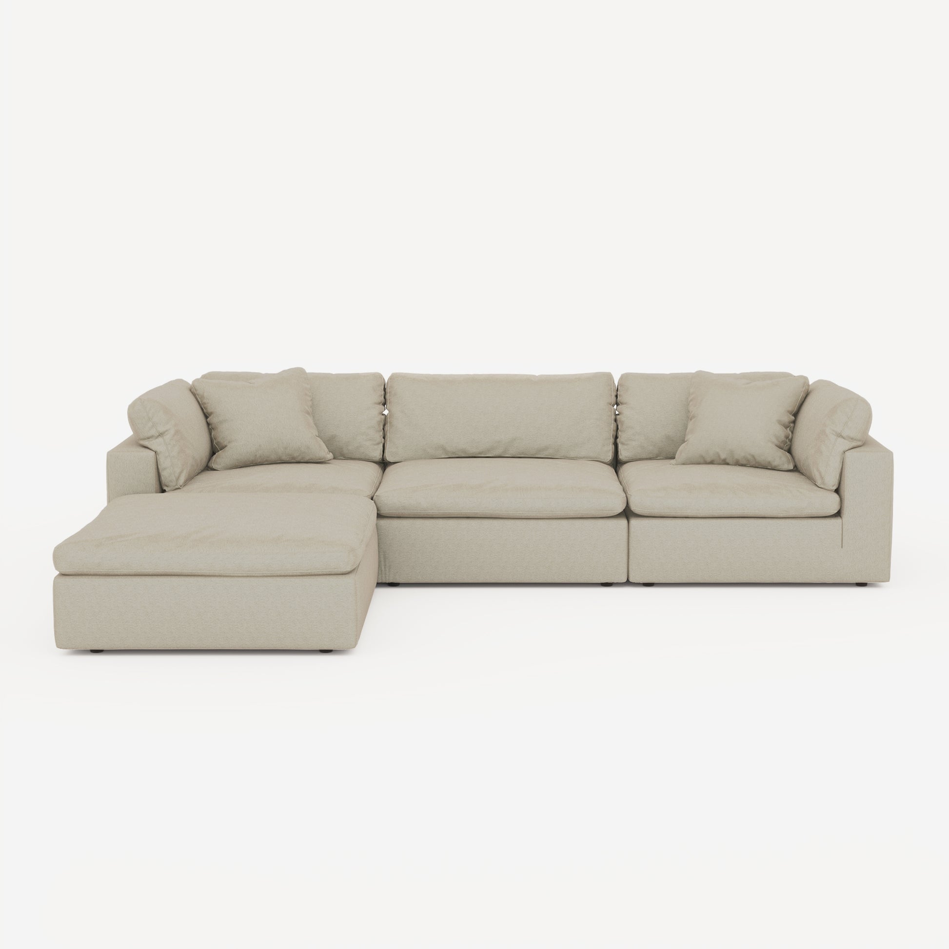 CloudForm™ 3-Seater + Ottoman Modular Sofa | Khaki