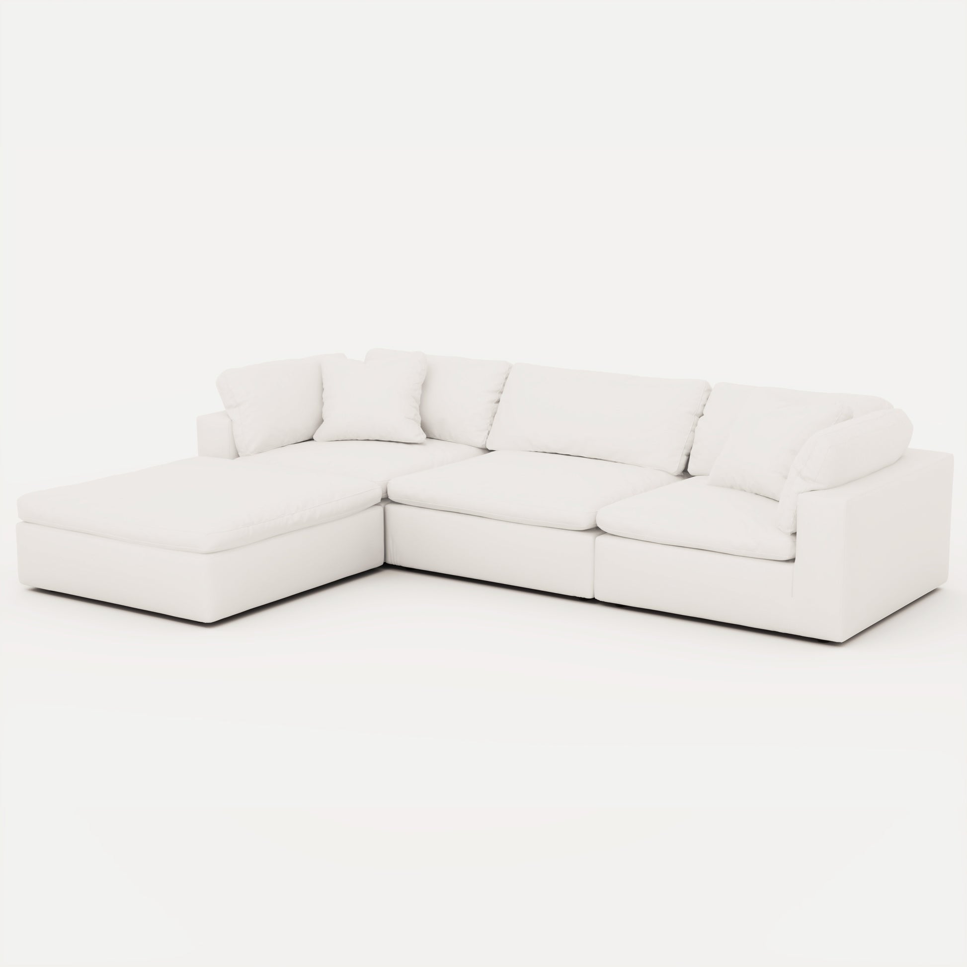 CloudForm™ 3-Seater + Ottoman Modular Sofa | White