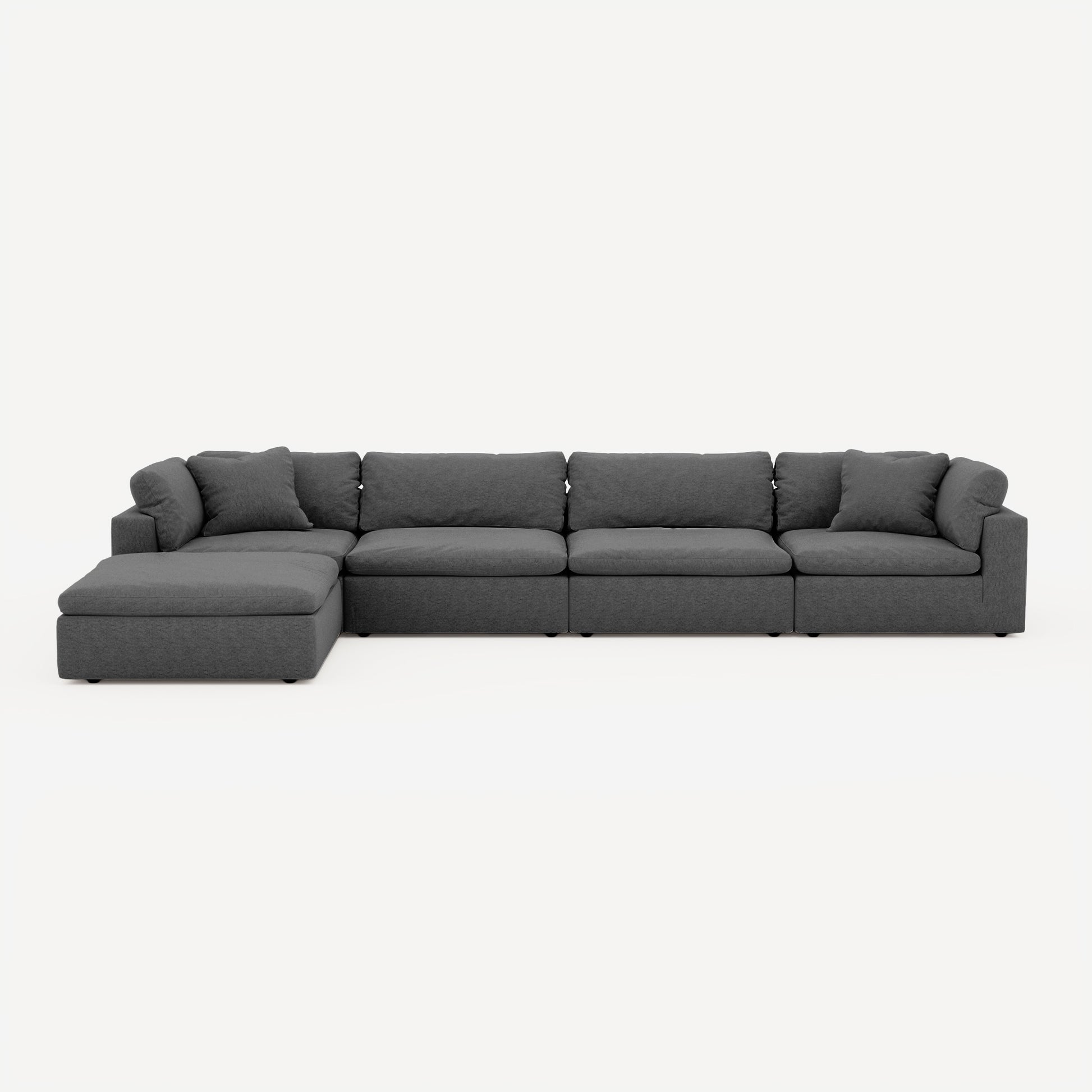 CloudForm™ 4-Seater + Ottoman Modular L-Sofa | Anthracite