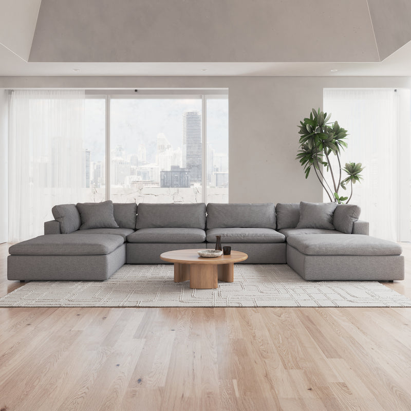 CloudForm™ 4-Seater + Ottoman Modular U-Sofa | Gray