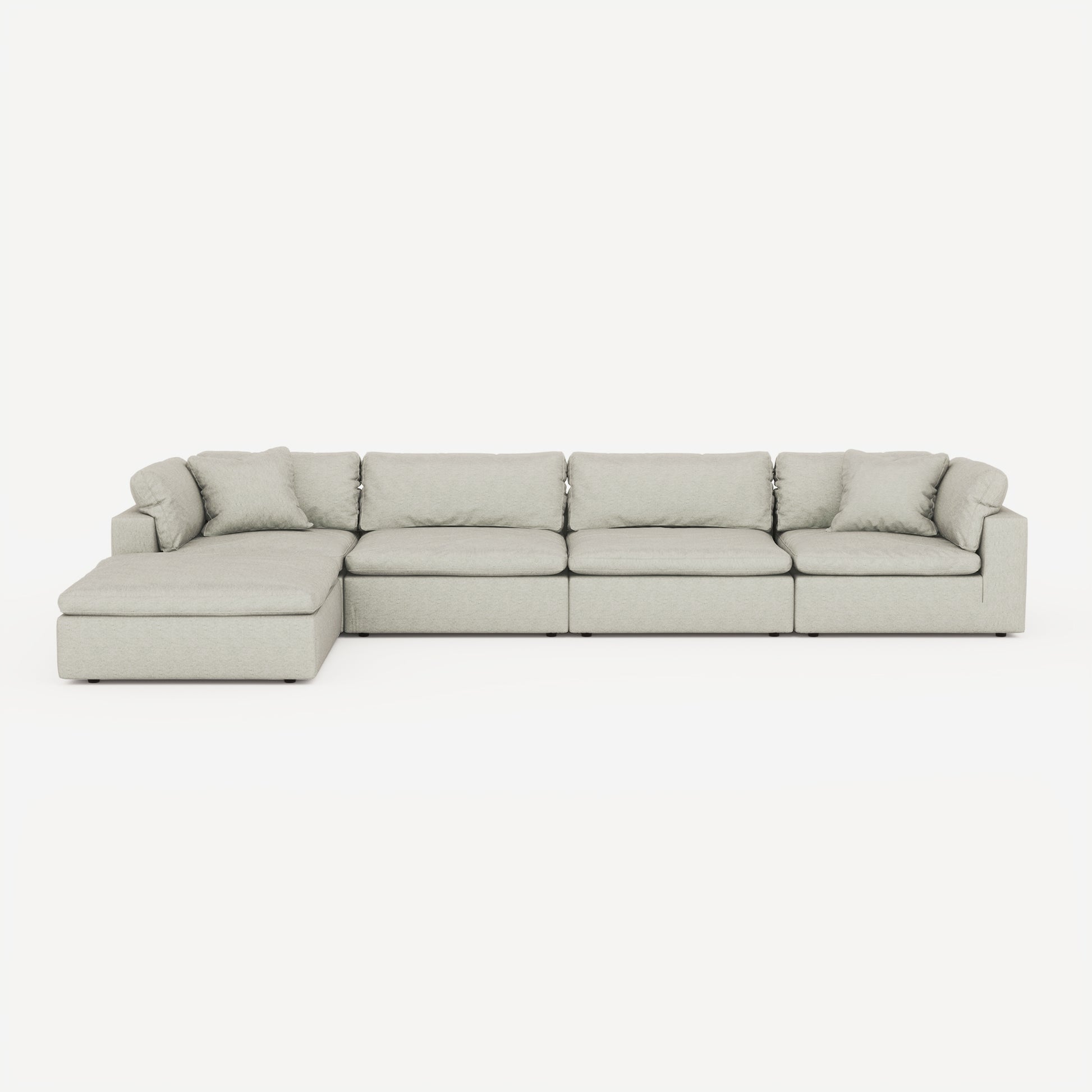 CloudForm™ 4-Seater + Ottoman Modular L-Sofa | Pearl