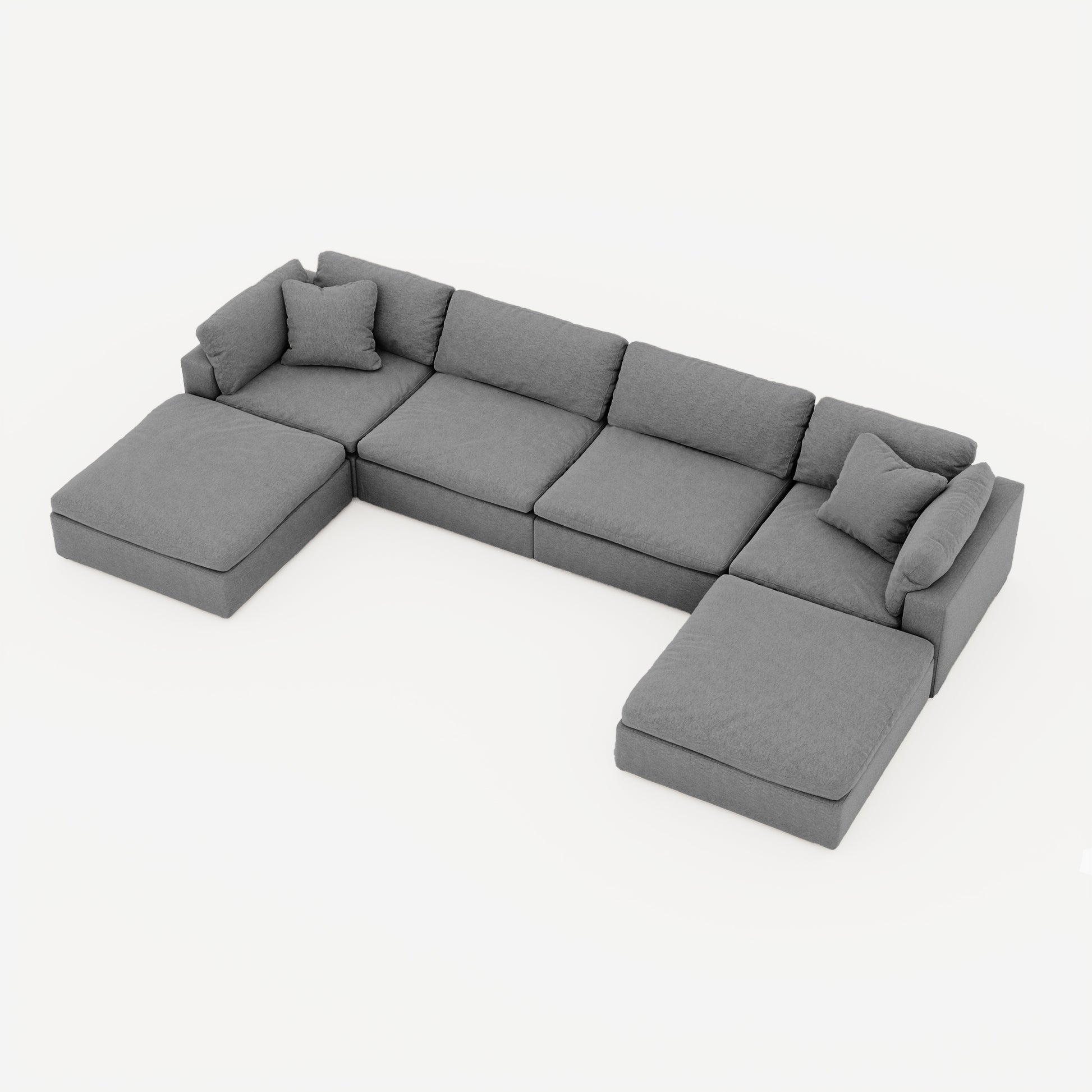 CloudForm™ 4-Seater + Ottoman Modular U-Sofa | Anthracite