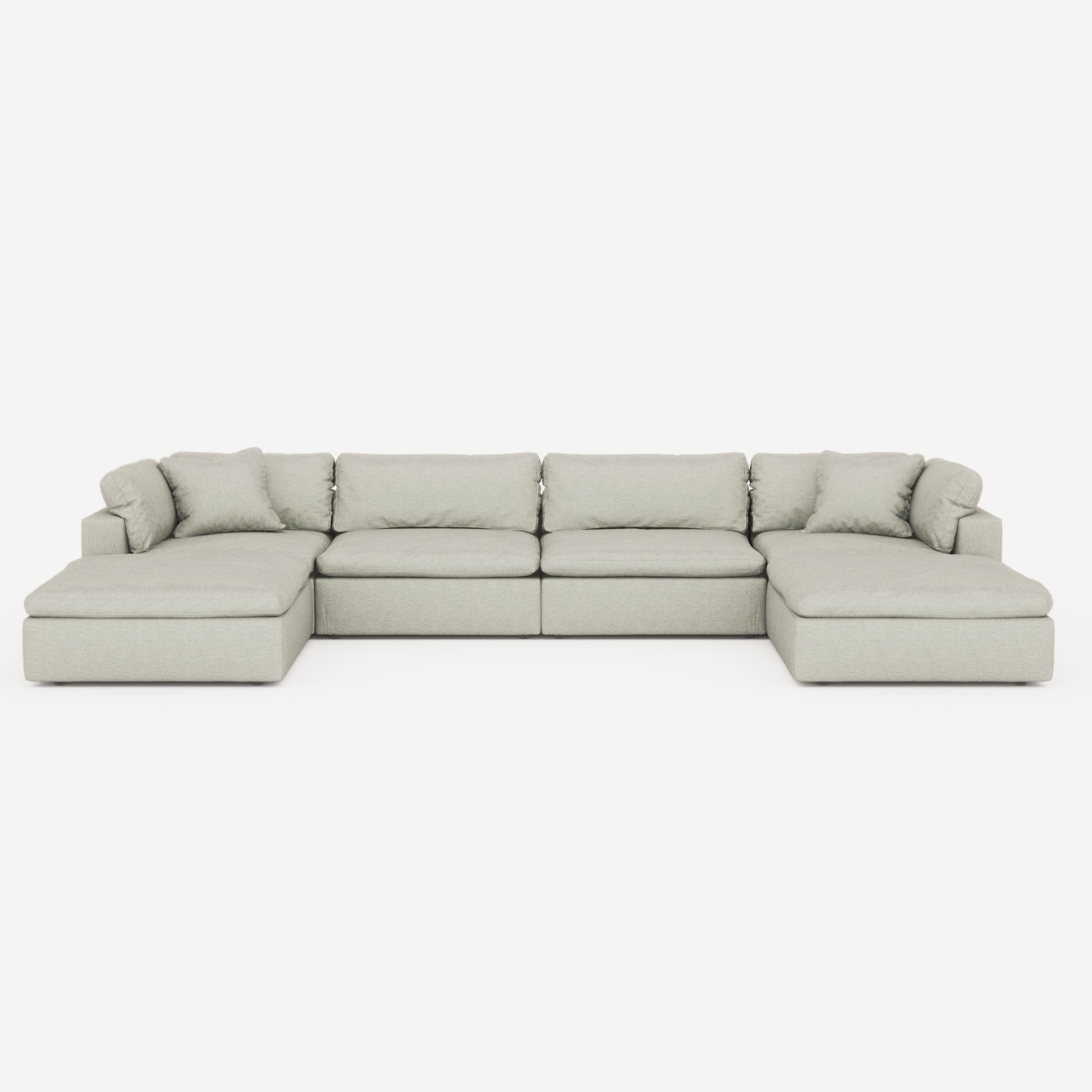 CloudForm™ 4-Seater + Ottoman Modular U-Sofa | Pearl