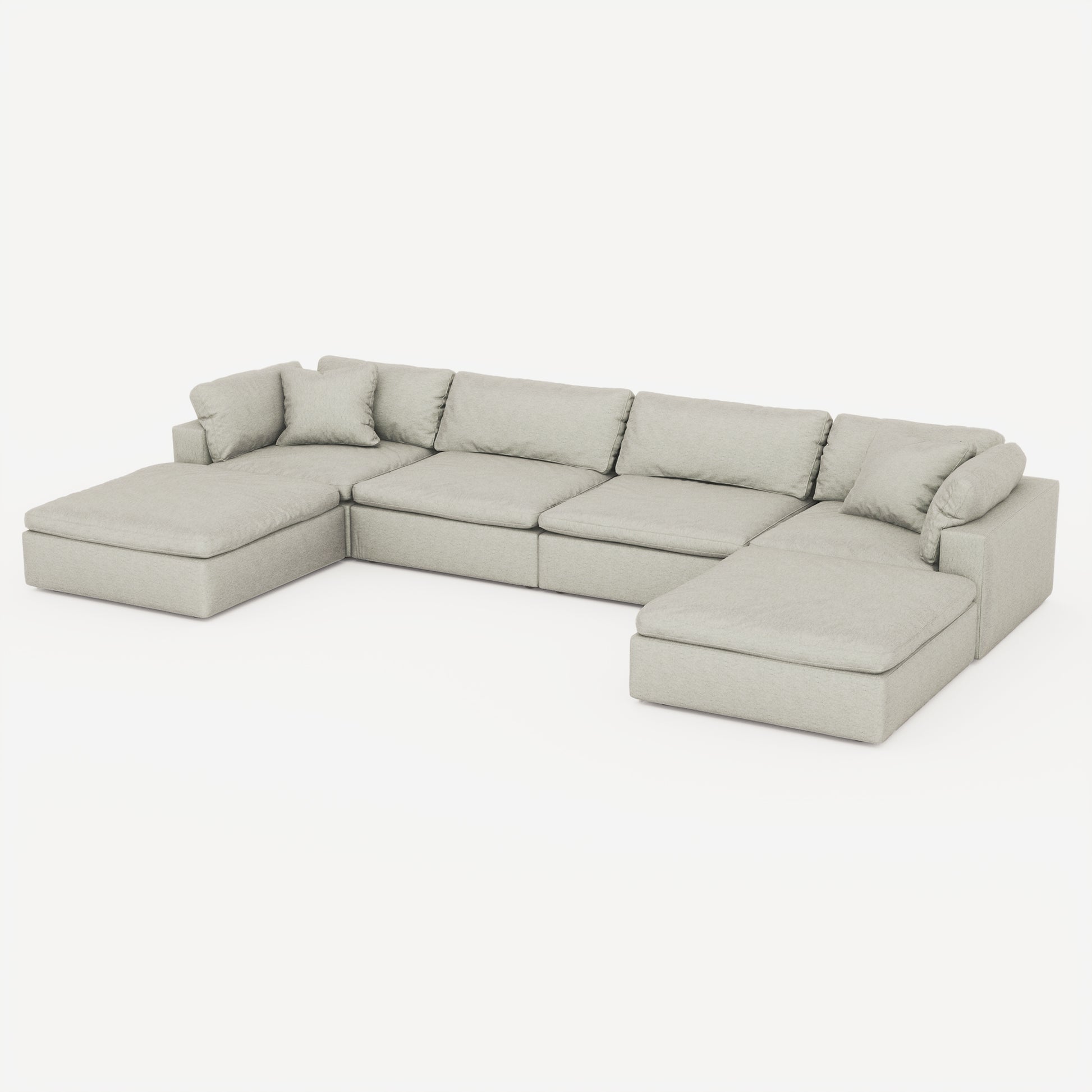 CloudForm™ 4-Seater + Ottoman Modular U-Sofa | Pearl