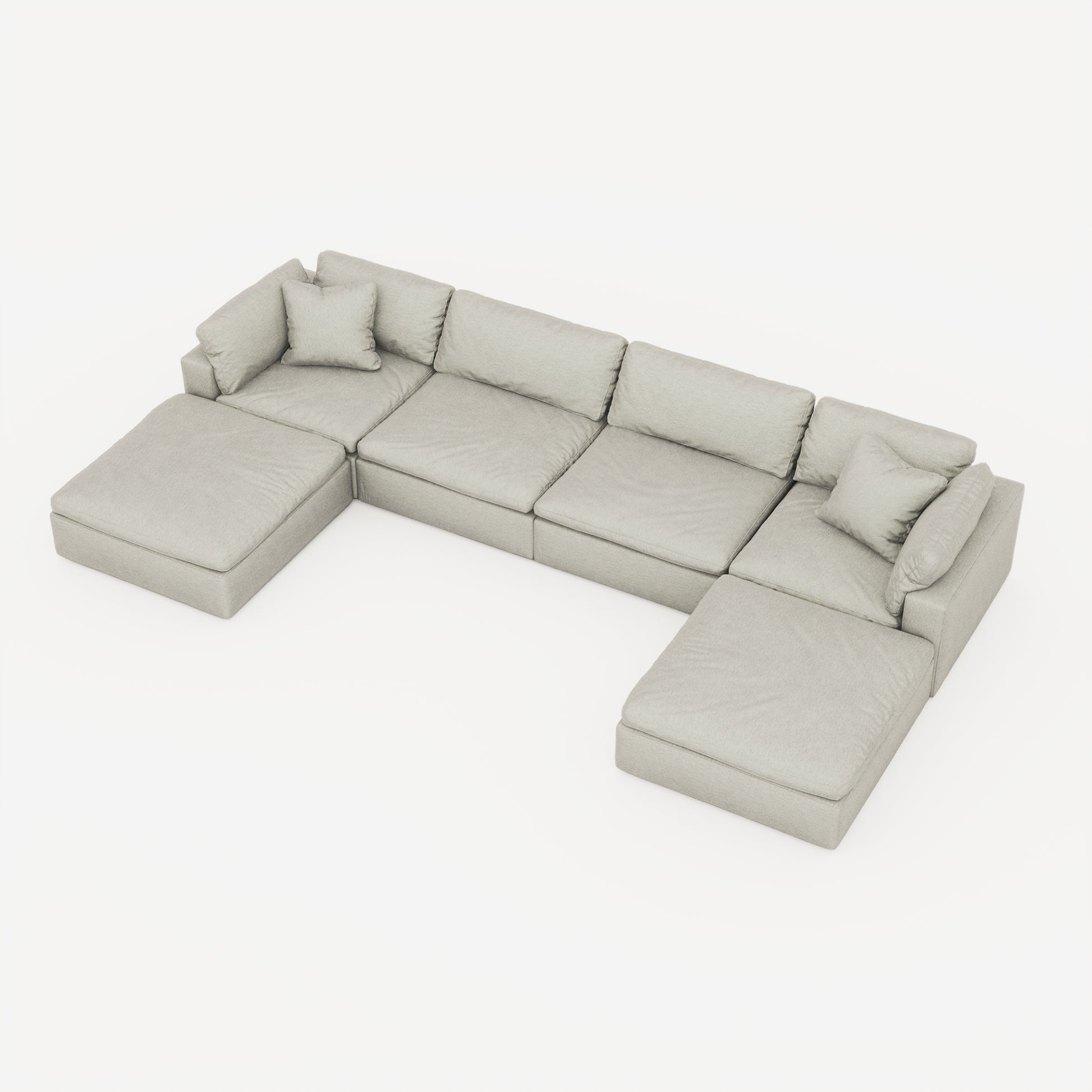 CloudForm™ 4-Seater + Ottoman Modular U-Sofa | Pearl