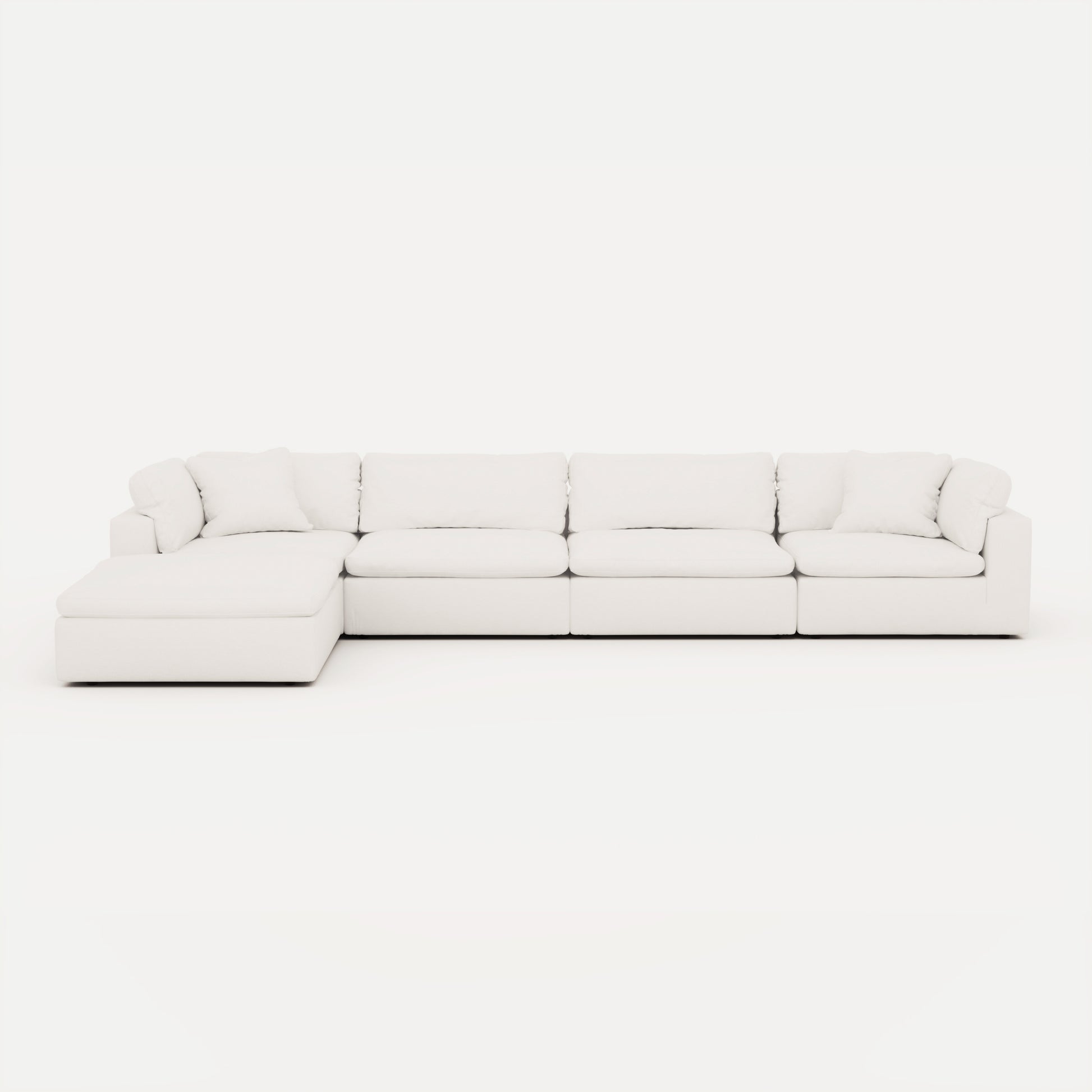 CloudForm™ 4-Seater + Ottoman Modular L-Sofa | White