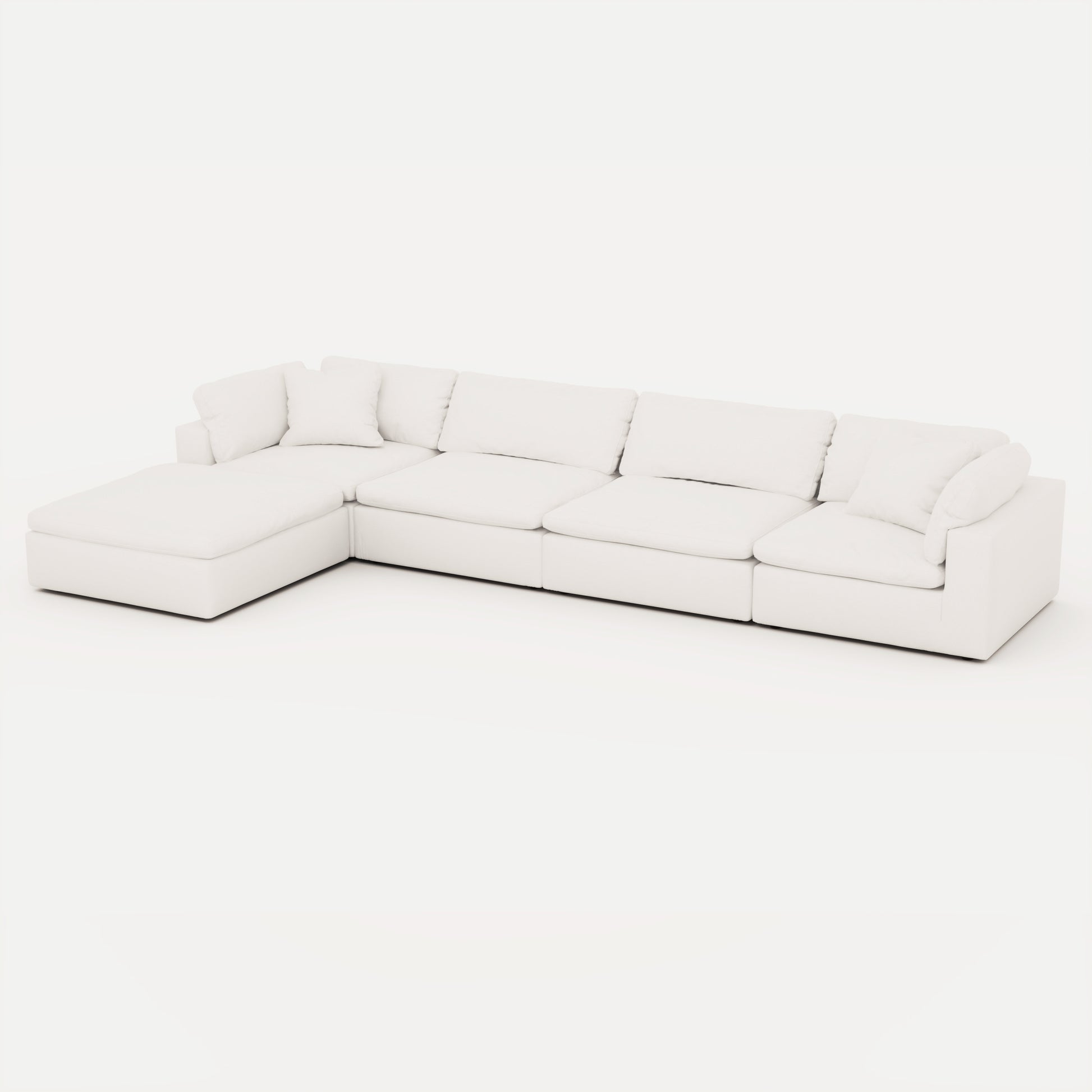 CloudForm™ 4-Seater + Ottoman Modular L-Sofa | White