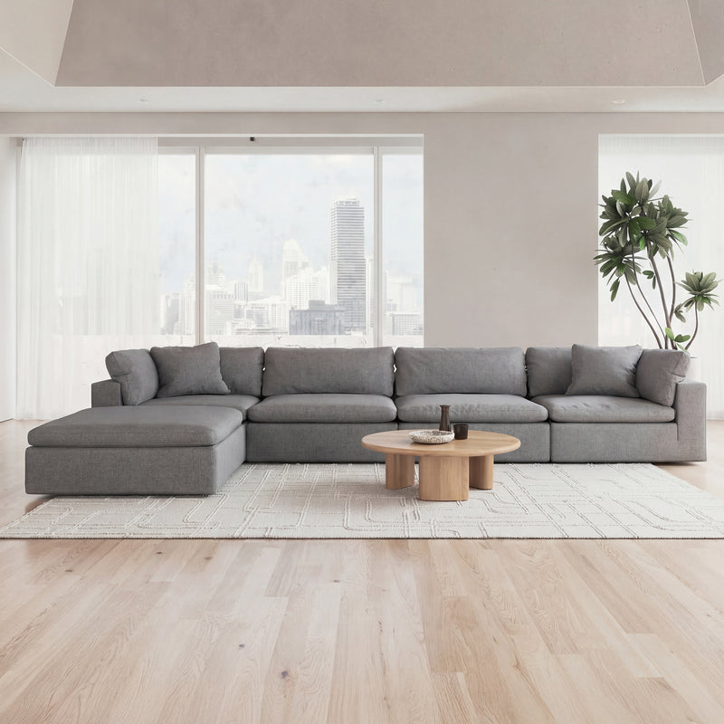 CloudForm™ 4-Seater + Ottoman Modular L-Sofa | Gray