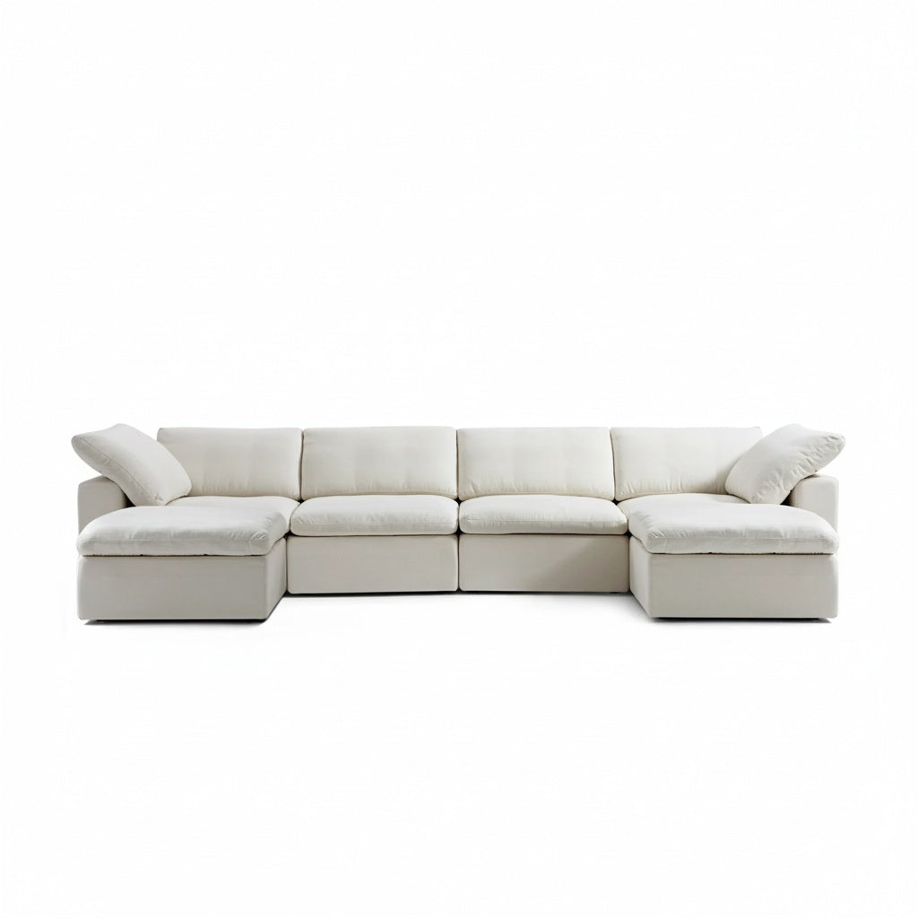 CloudForm™ 4-Seater + Ottoman Modular U-Sofa | Pearl