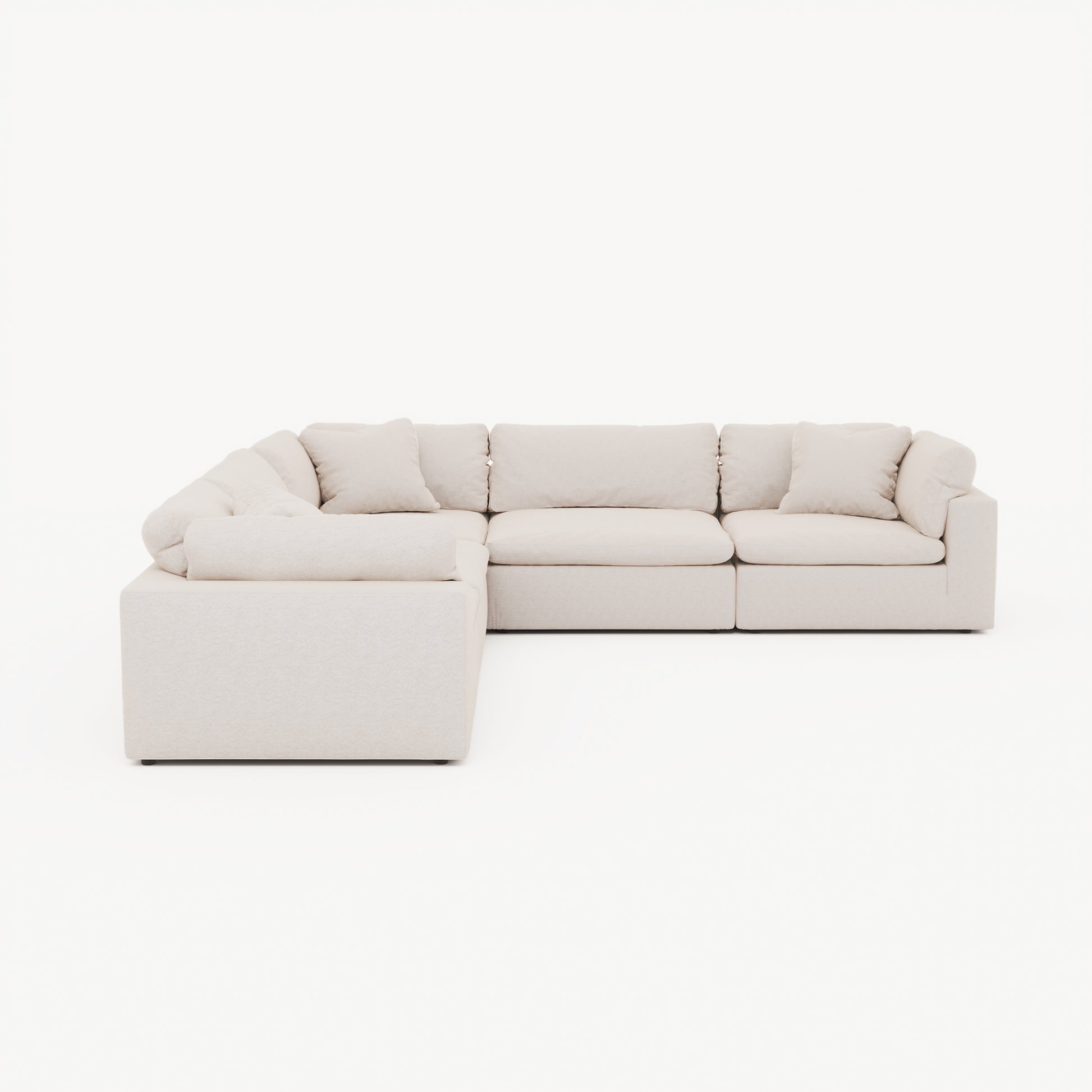 CloudForm™ 5-Seater Modular L-Sofa | Cream