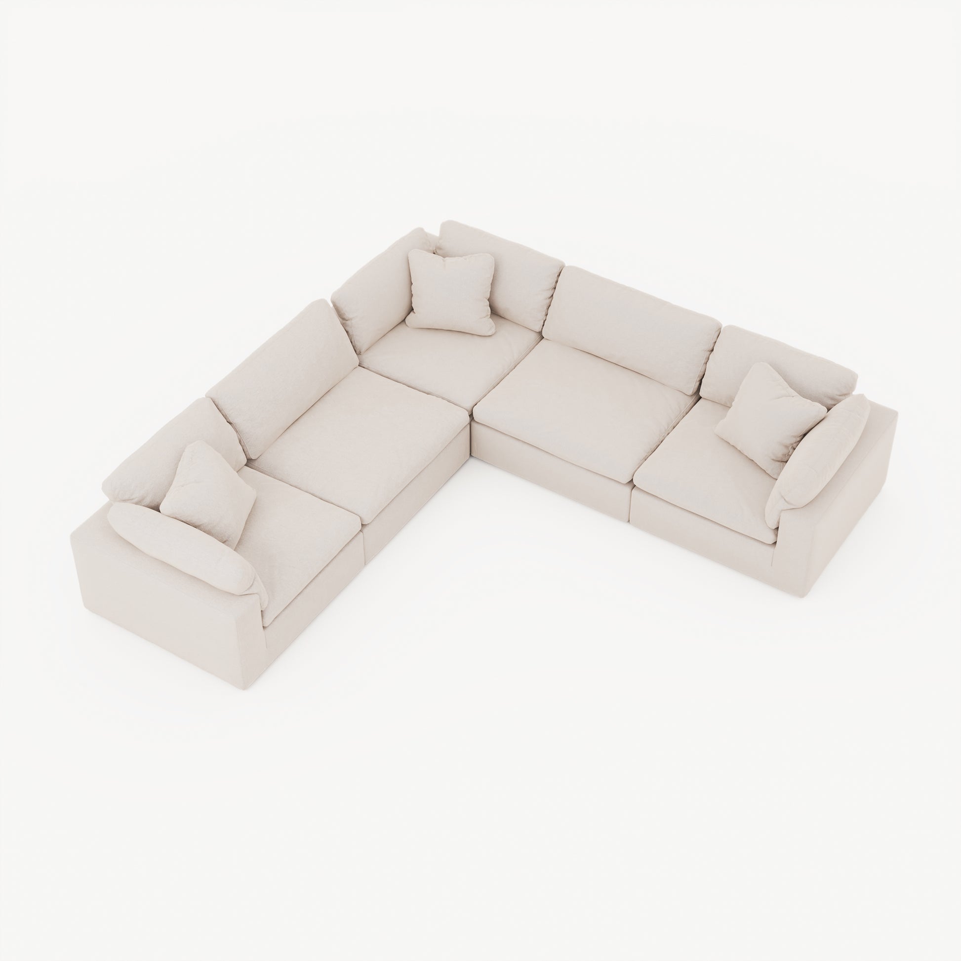 CloudForm™ 5-Seater Modular L-Sofa | Cream