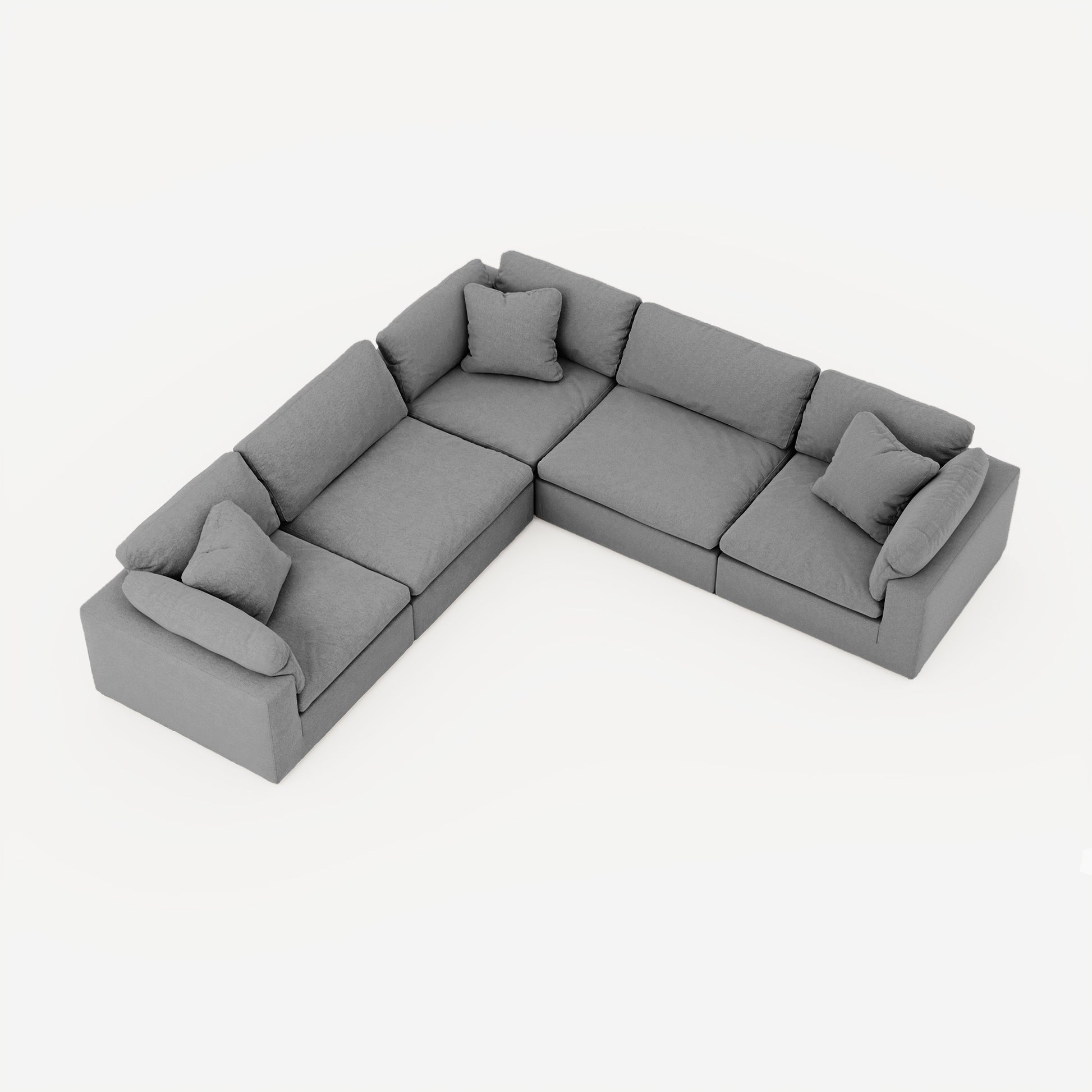 CloudForm™ 5-Seater Modular L-Sofa | Anthracite