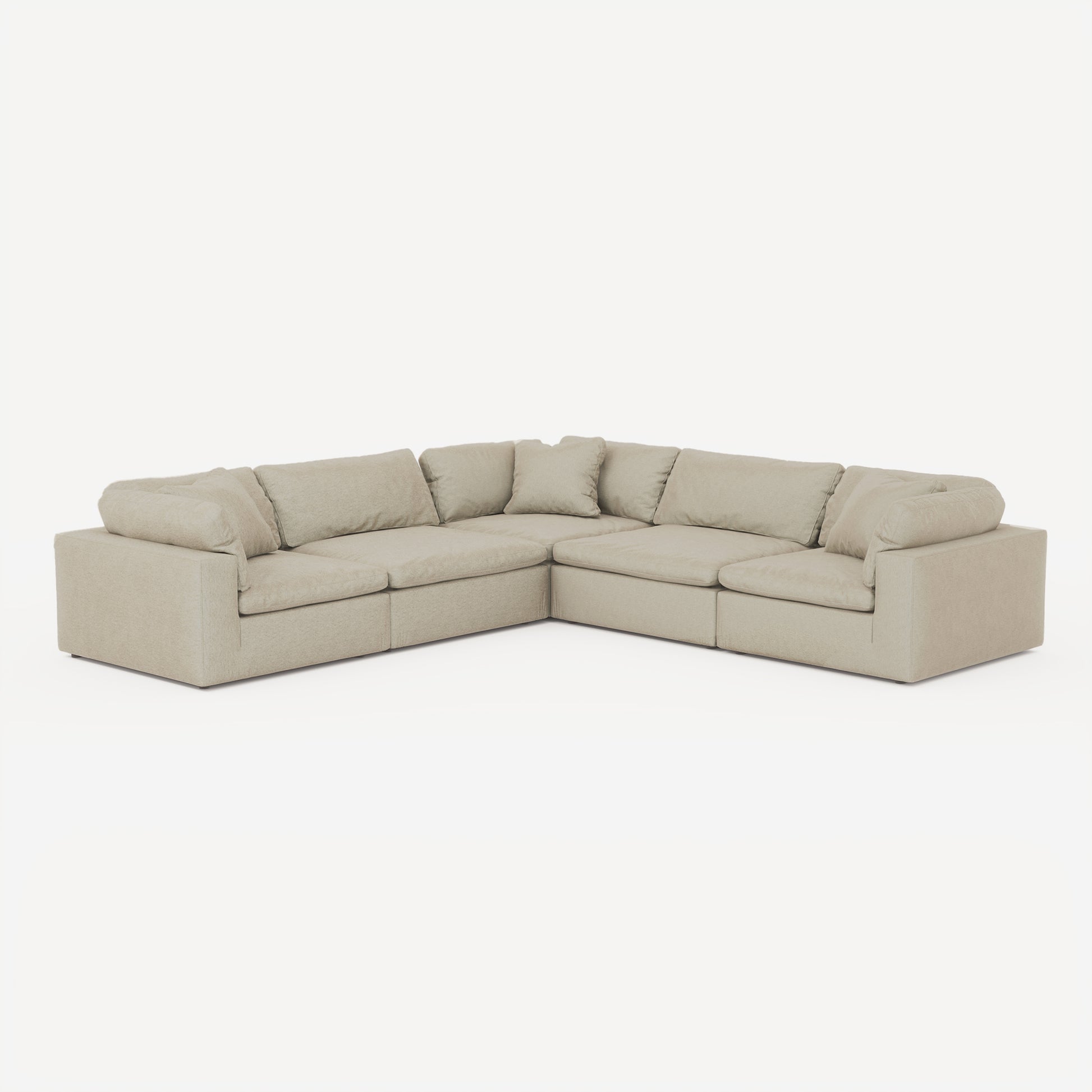 CloudForm™ 5-Seater Modular L-Sofa | Khaki