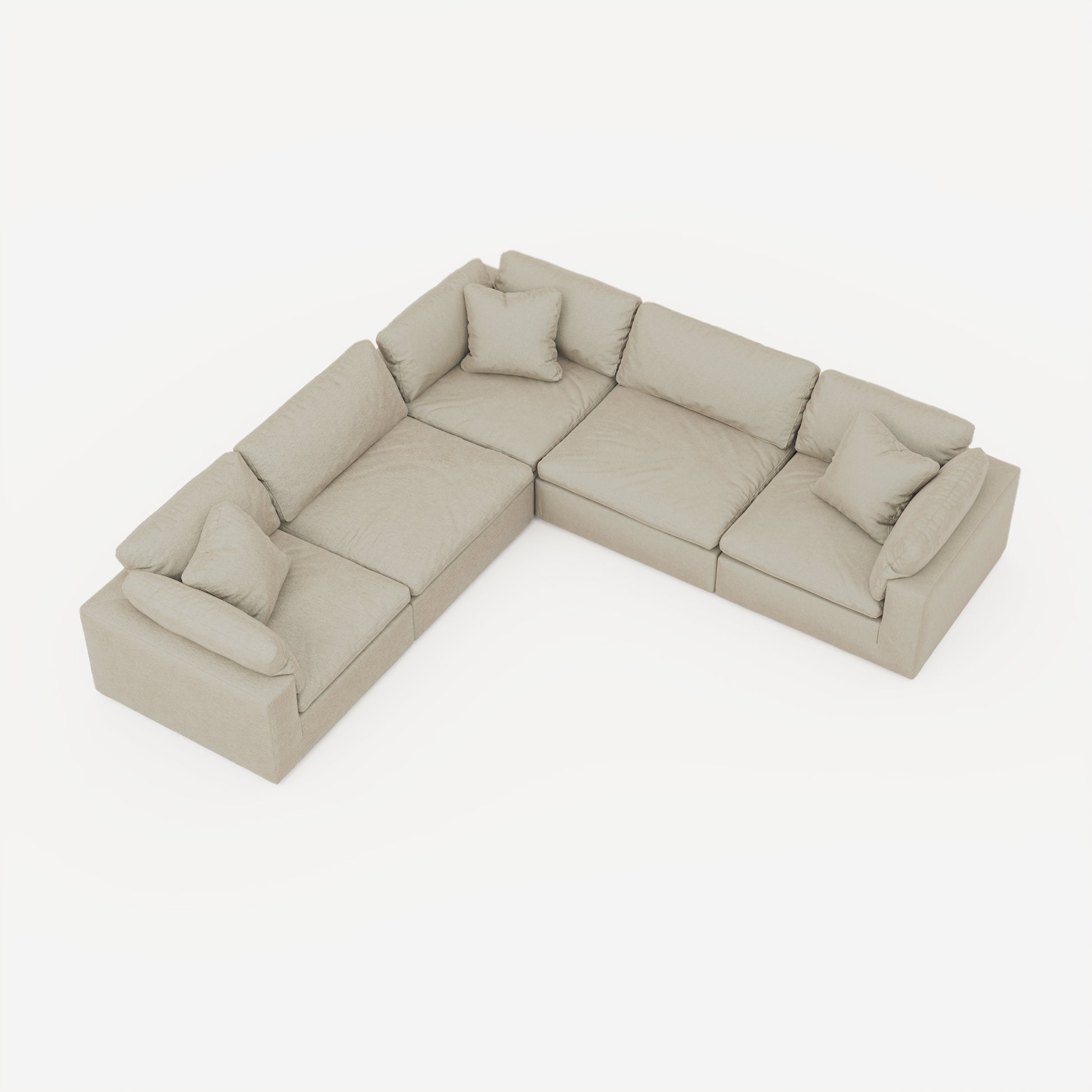 CloudForm™ 5-Seater Modular L-Sofa | Khaki