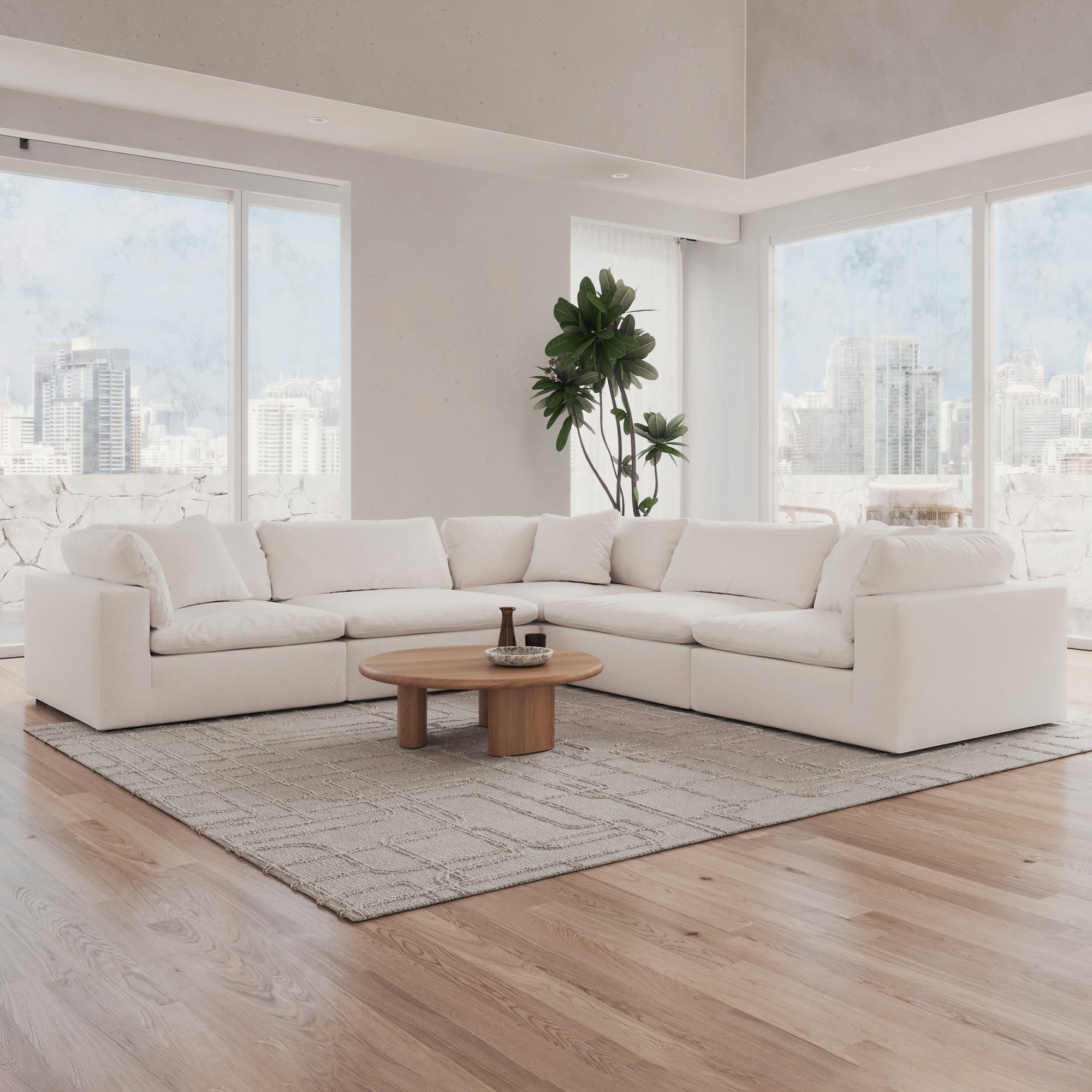 CloudForm™ 5-Seater Modular L-Sofa | White