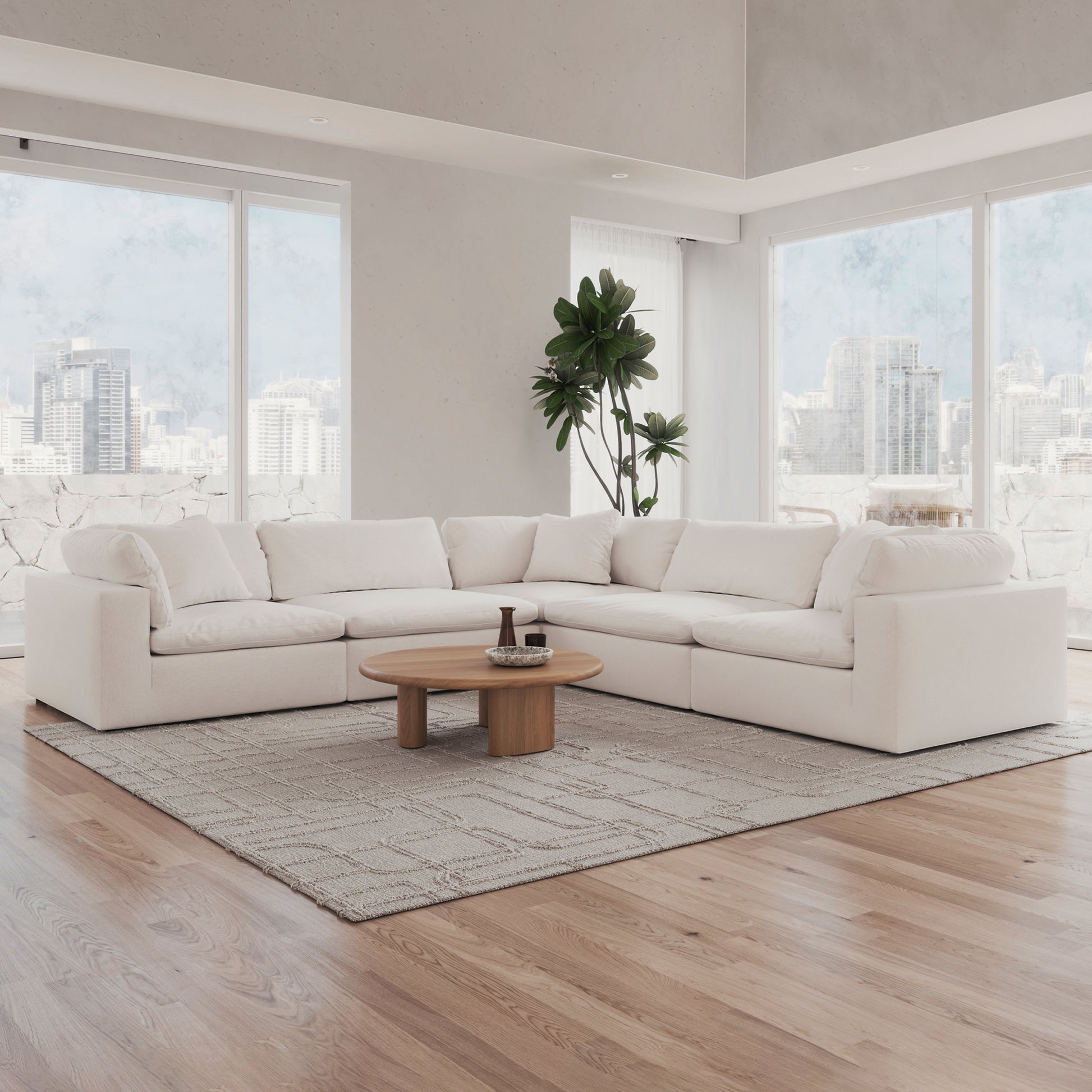 CloudForm™ 5-Seater Modular L-Sofa | White