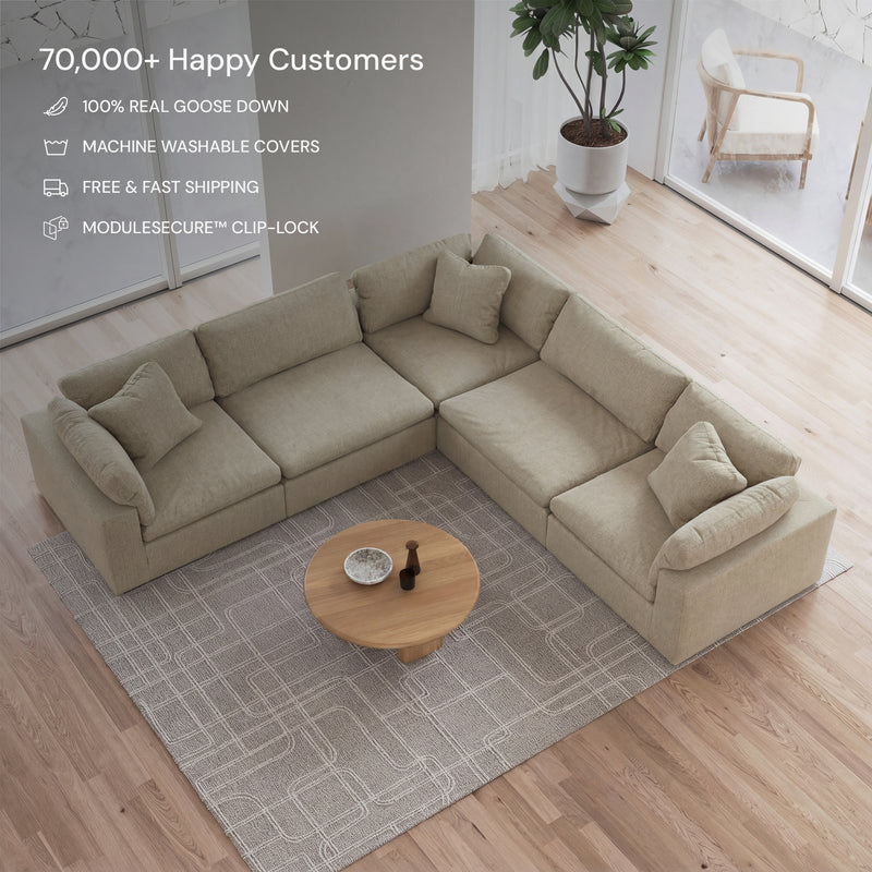 CloudForm™ 5-Seater Modular L-Sofa | Beige