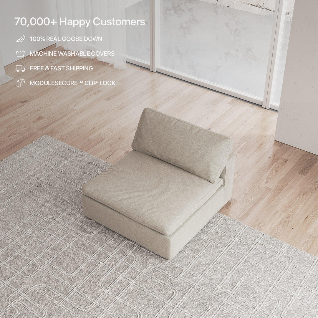 CloudForm™ Middle Armless Modular Sofa | Khaki