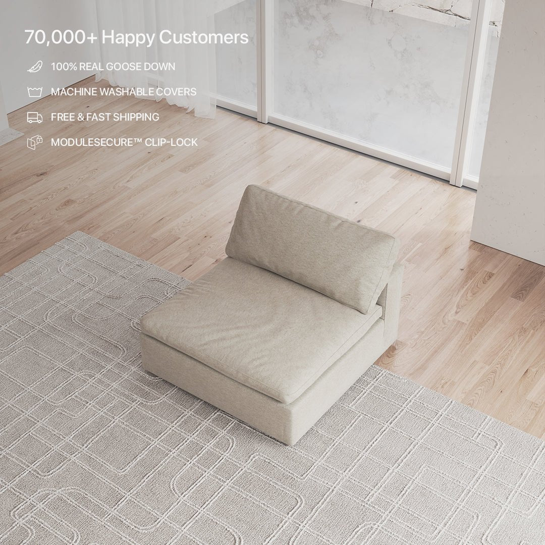 CloudForm™ Middle Armless Modular Sofa Luxe Version | Beige