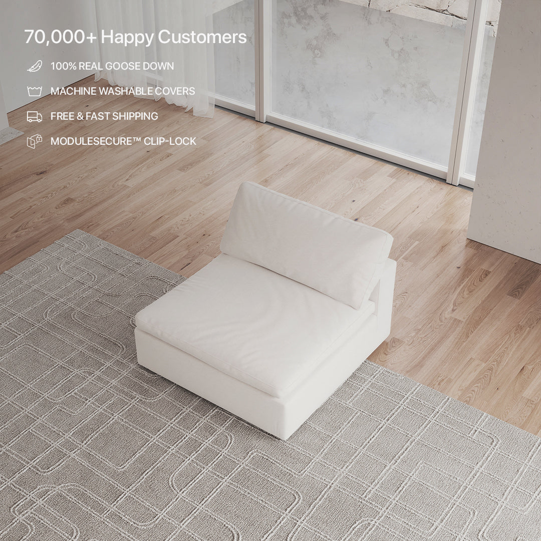 CloudForm™ Middle Armless Modular Sofa | White
