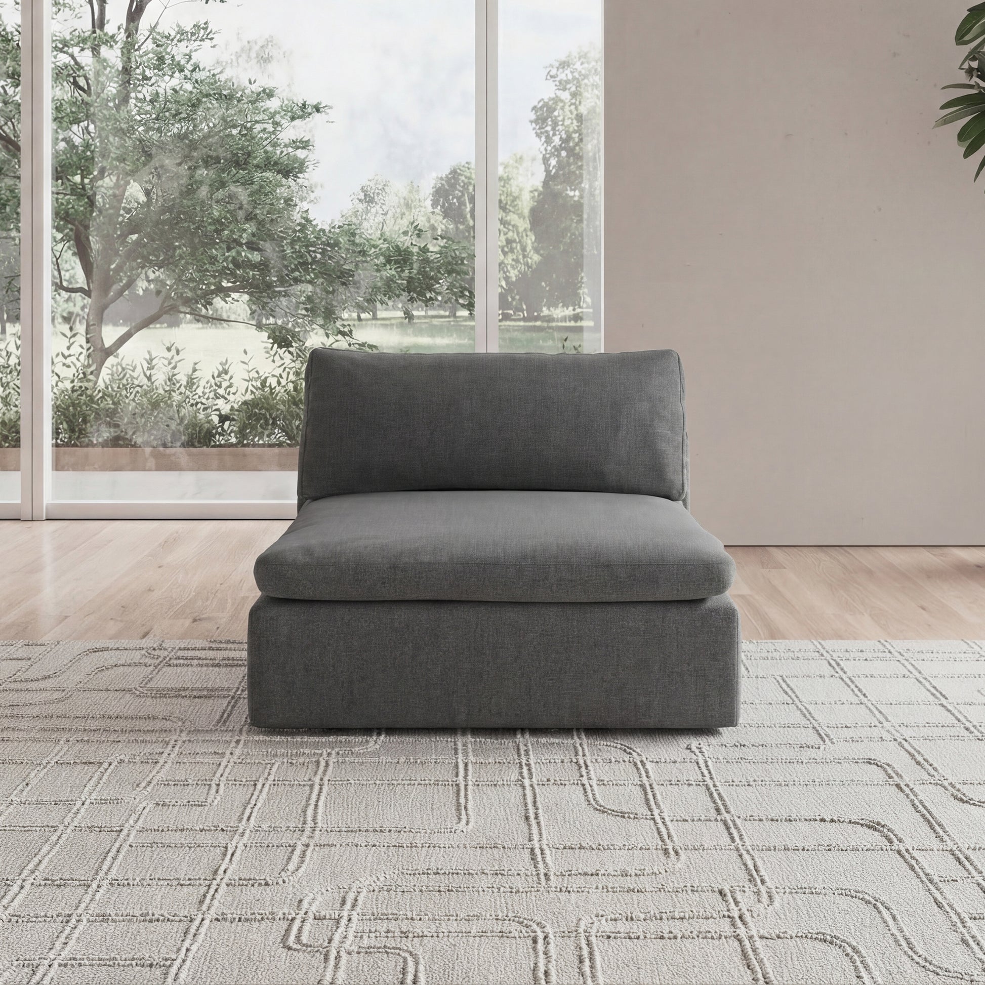 CloudForm™ Middle Armless Modular Sofa Luxe Version | Gray