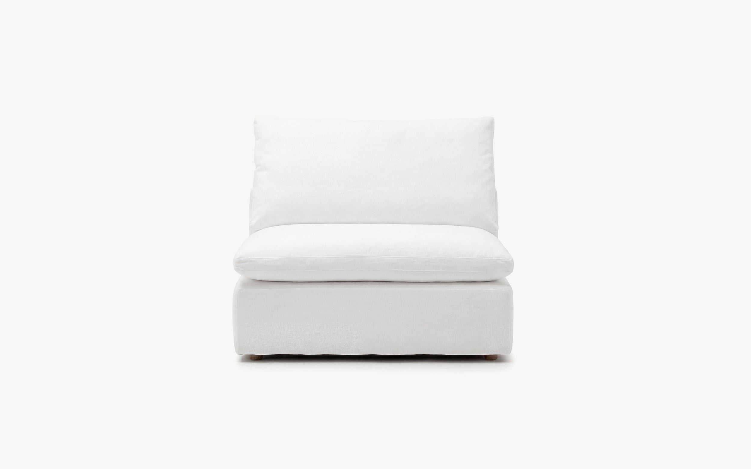 Cloud Couch Luxe Armless Modular Seater | White