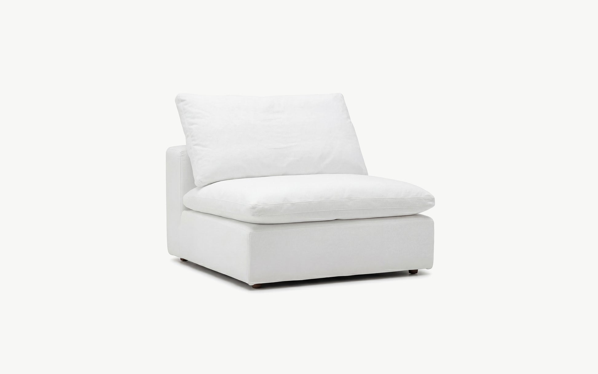 Cloud Couch Luxe Armless Modular Seater | White