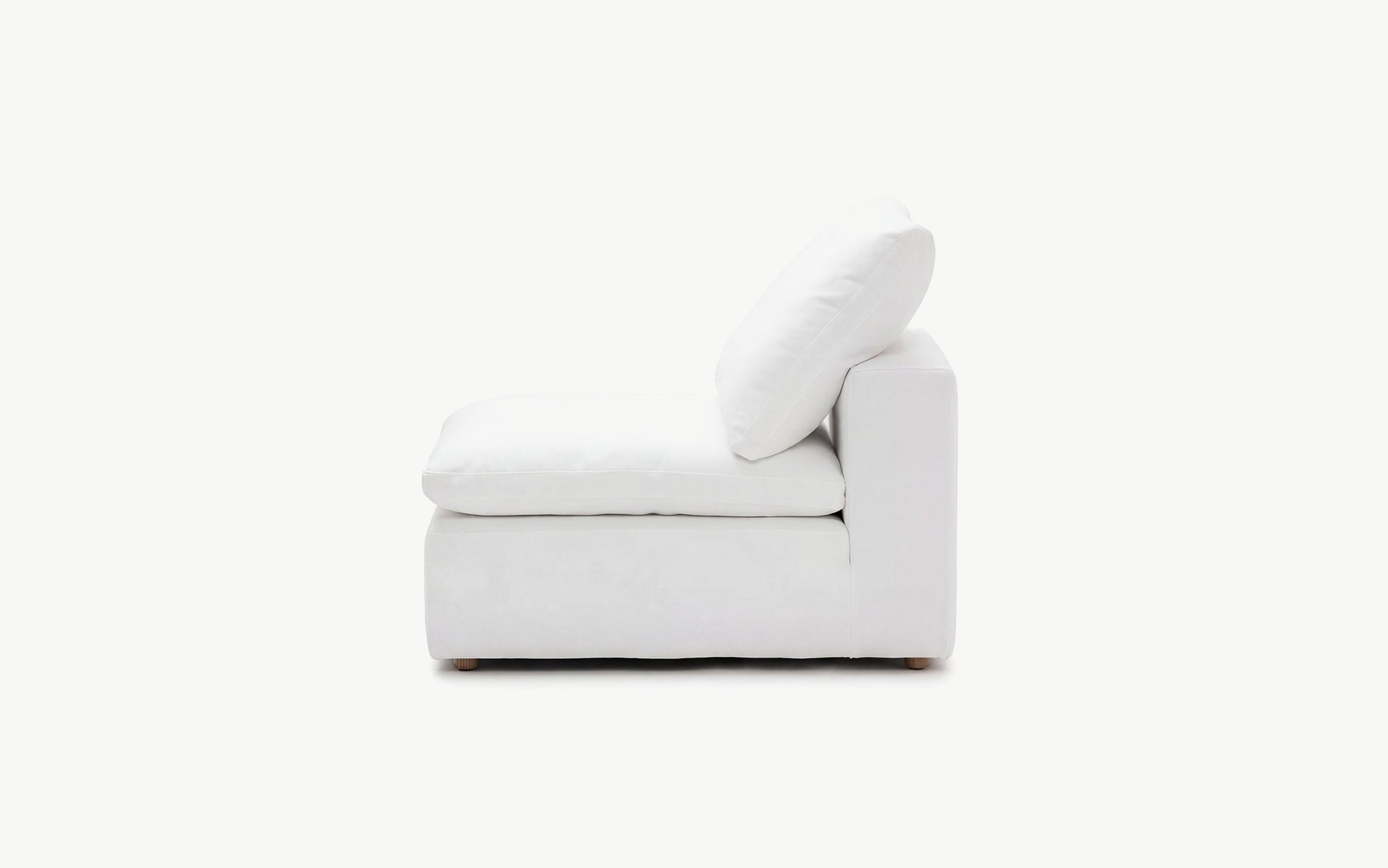 Cloud Couch Luxe Armless Modular Seater | White