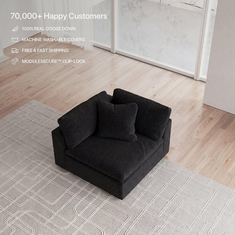 CloudForm™ Right Armrest Modular Sofa | Black